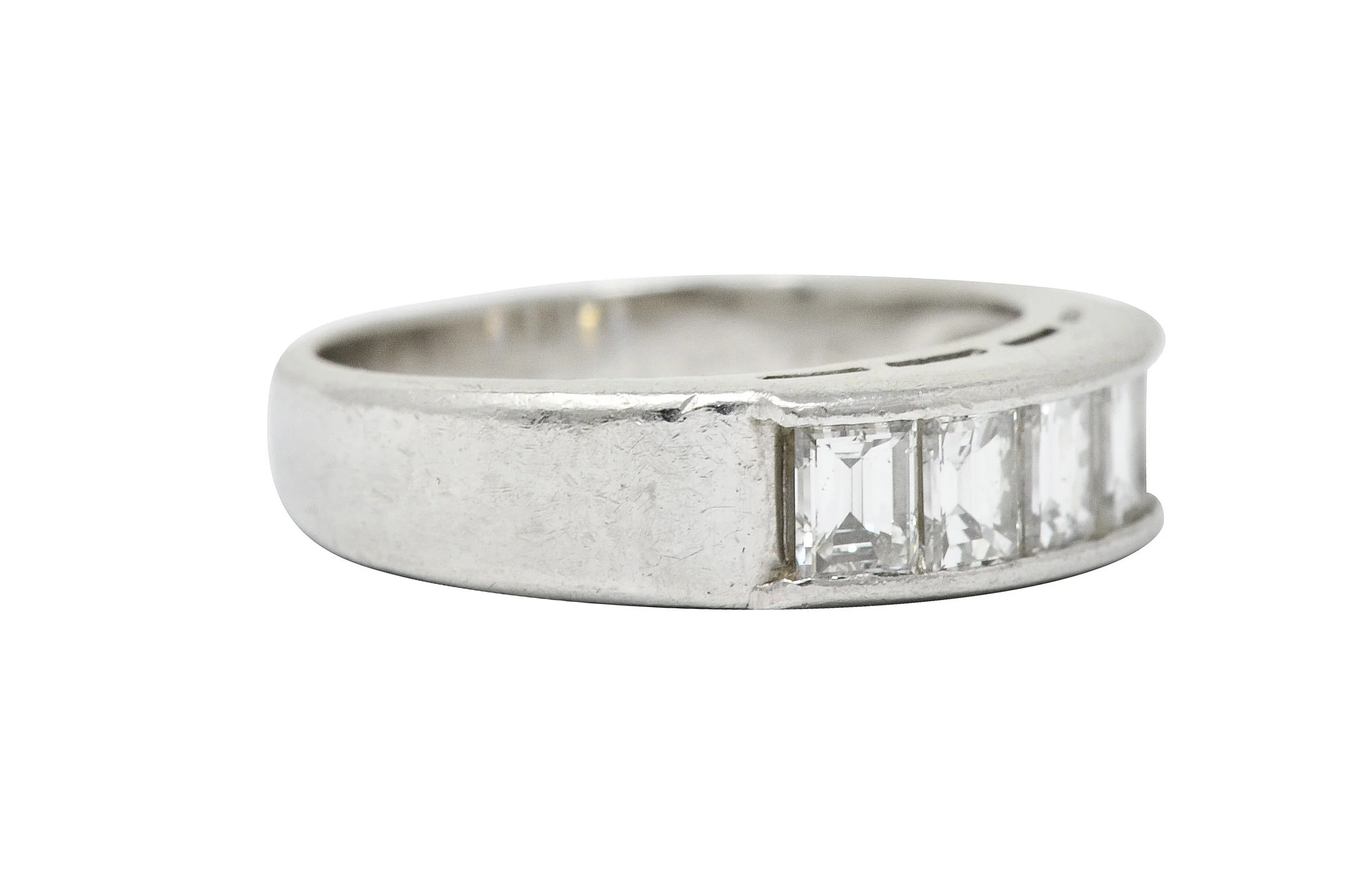 1.00 CTW Diamond Platinum Channel Band Ring - Image 2