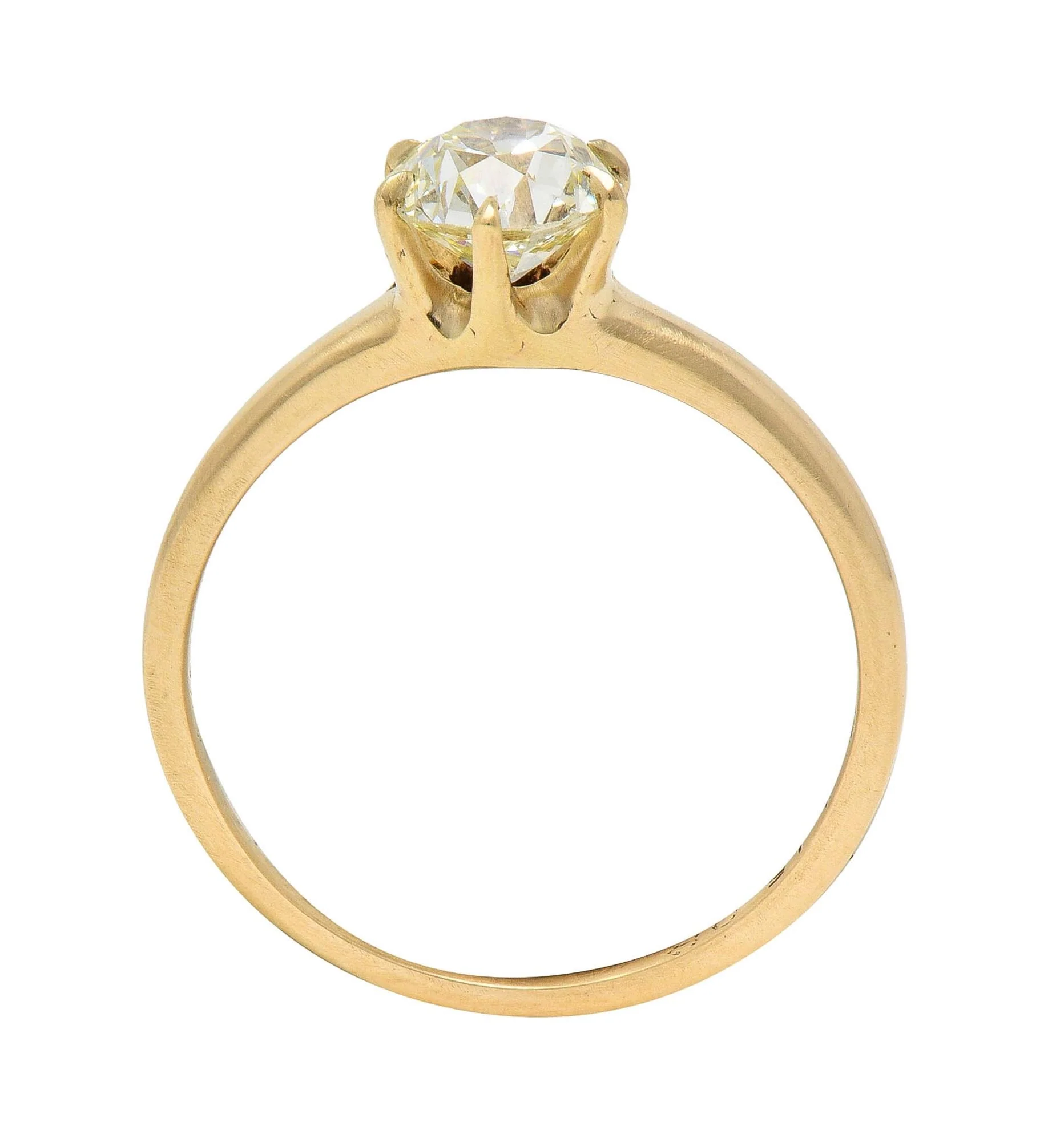 1.00 CTW Old European Cut Antique Diamond 14 Karat Yellow Gold Solitaire Engagement Ring - Image 10