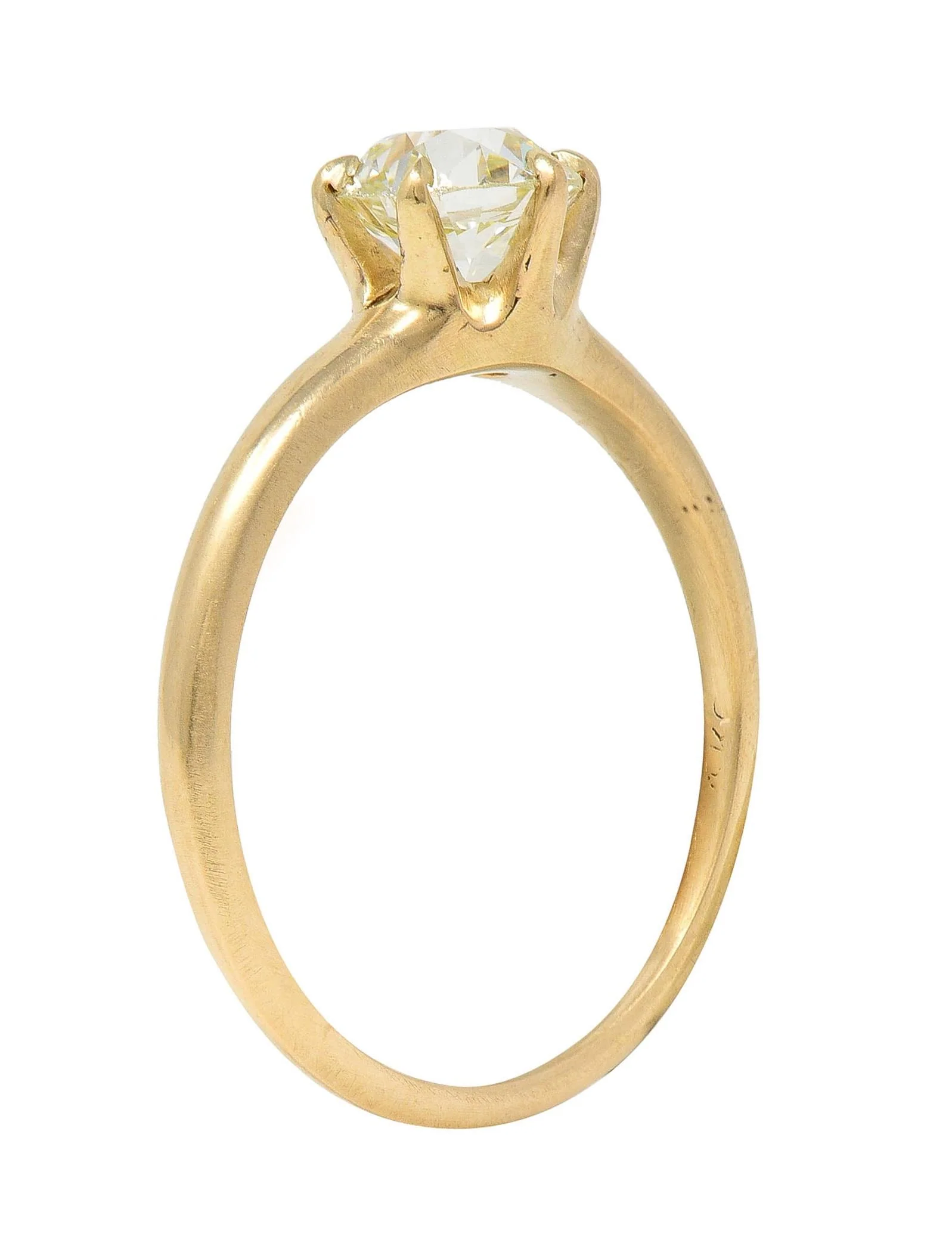 1.00 CTW Old European Cut Antique Diamond 14 Karat Yellow Gold Solitaire Engagement Ring - Image 12