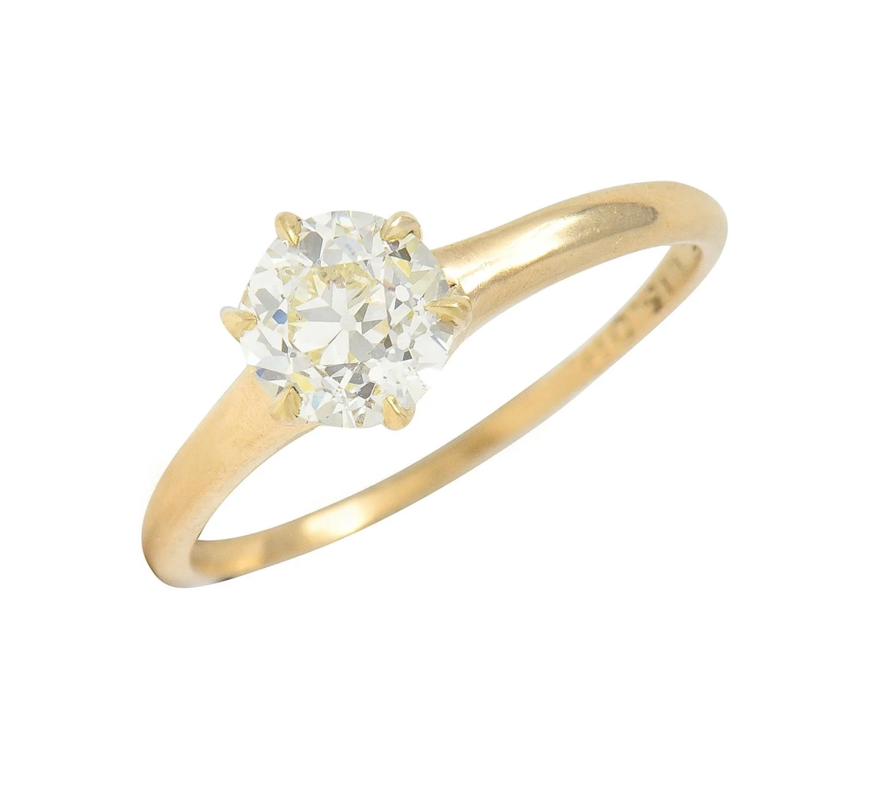 1.00 CTW Old European Cut Antique Diamond 14 Karat Yellow Gold Solitaire Engagement Ring - Image 13