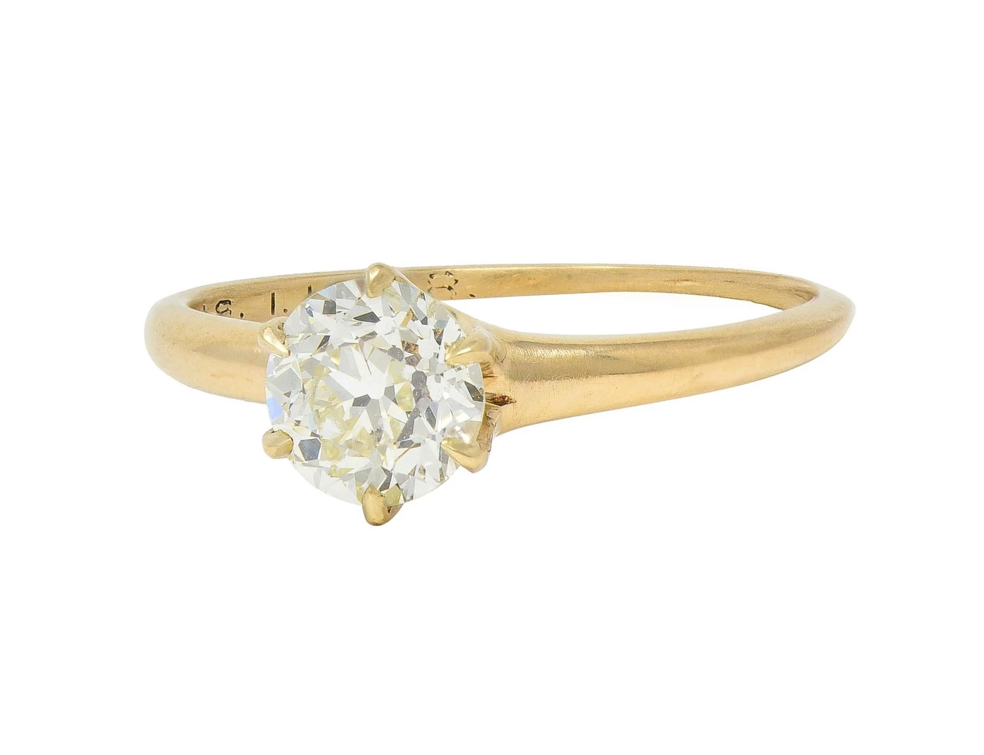 1.00 CTW Old European Cut Antique Diamond 14 Karat Yellow Gold Solitaire Engagement Ring - Image 6