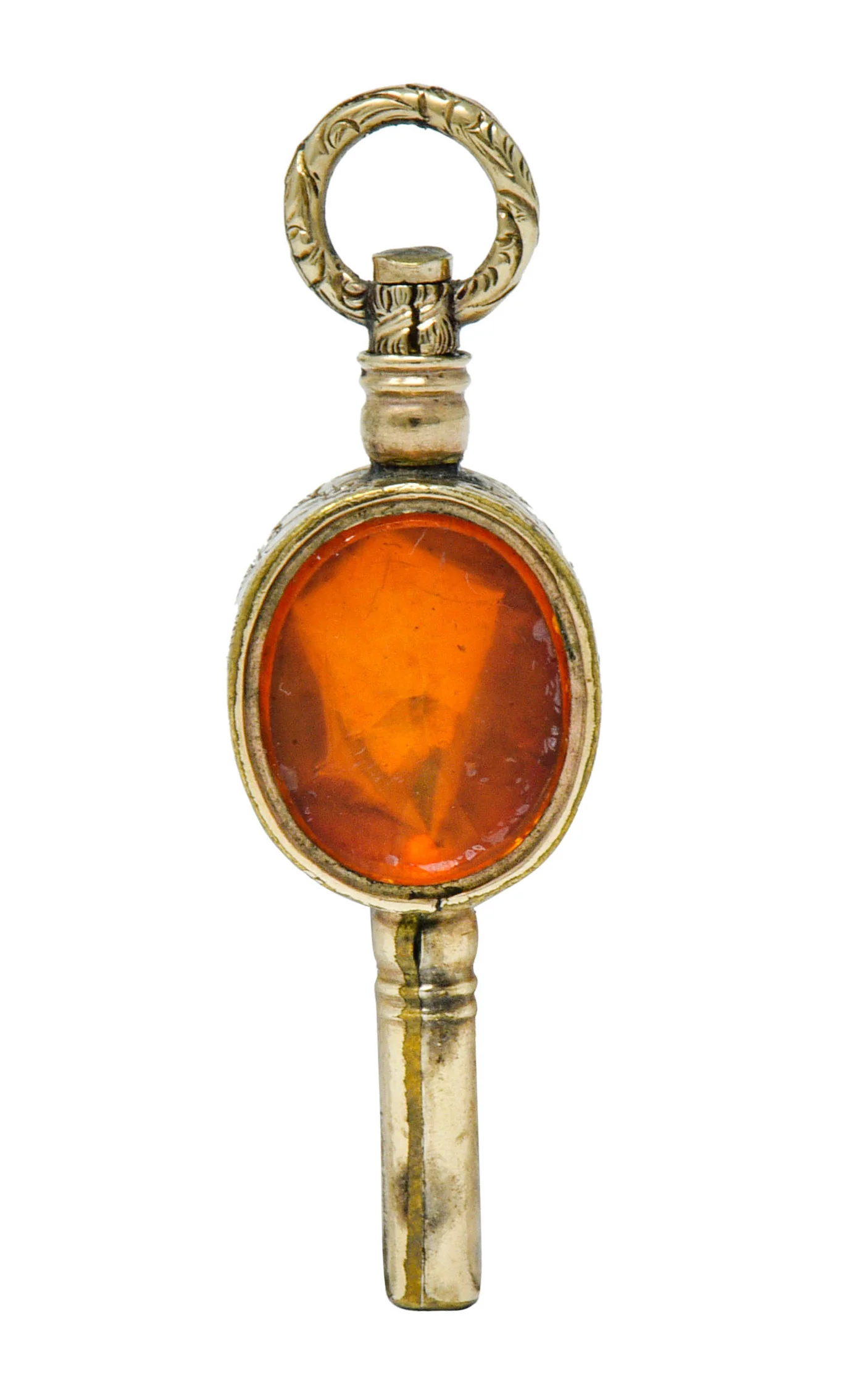 1850's Victorian Citrine Bloodstone Gold Watch Key Fob Pendant Charm - Image 2