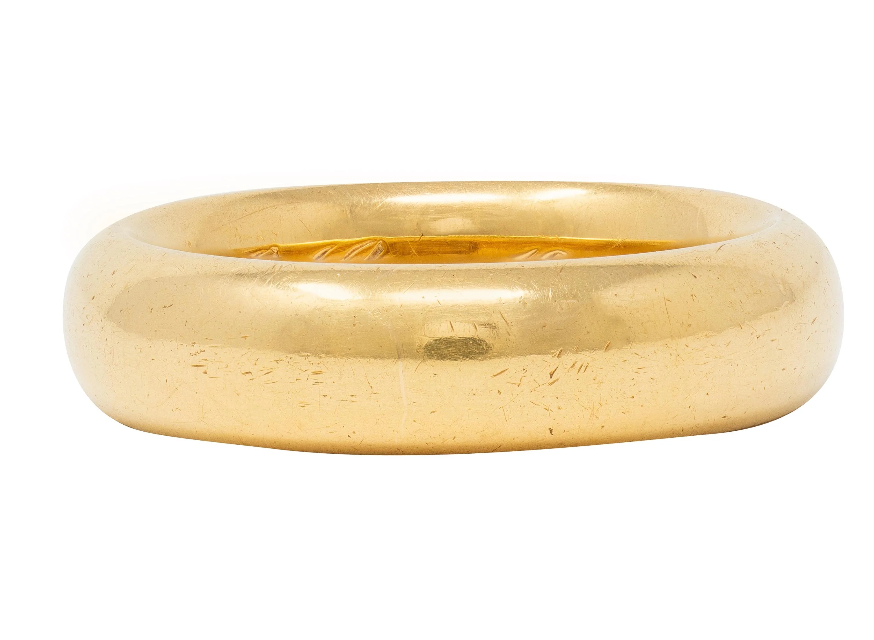 1873 18 Karat Yellow Gold Vintage Wide Wedding Band Ring - Image 7