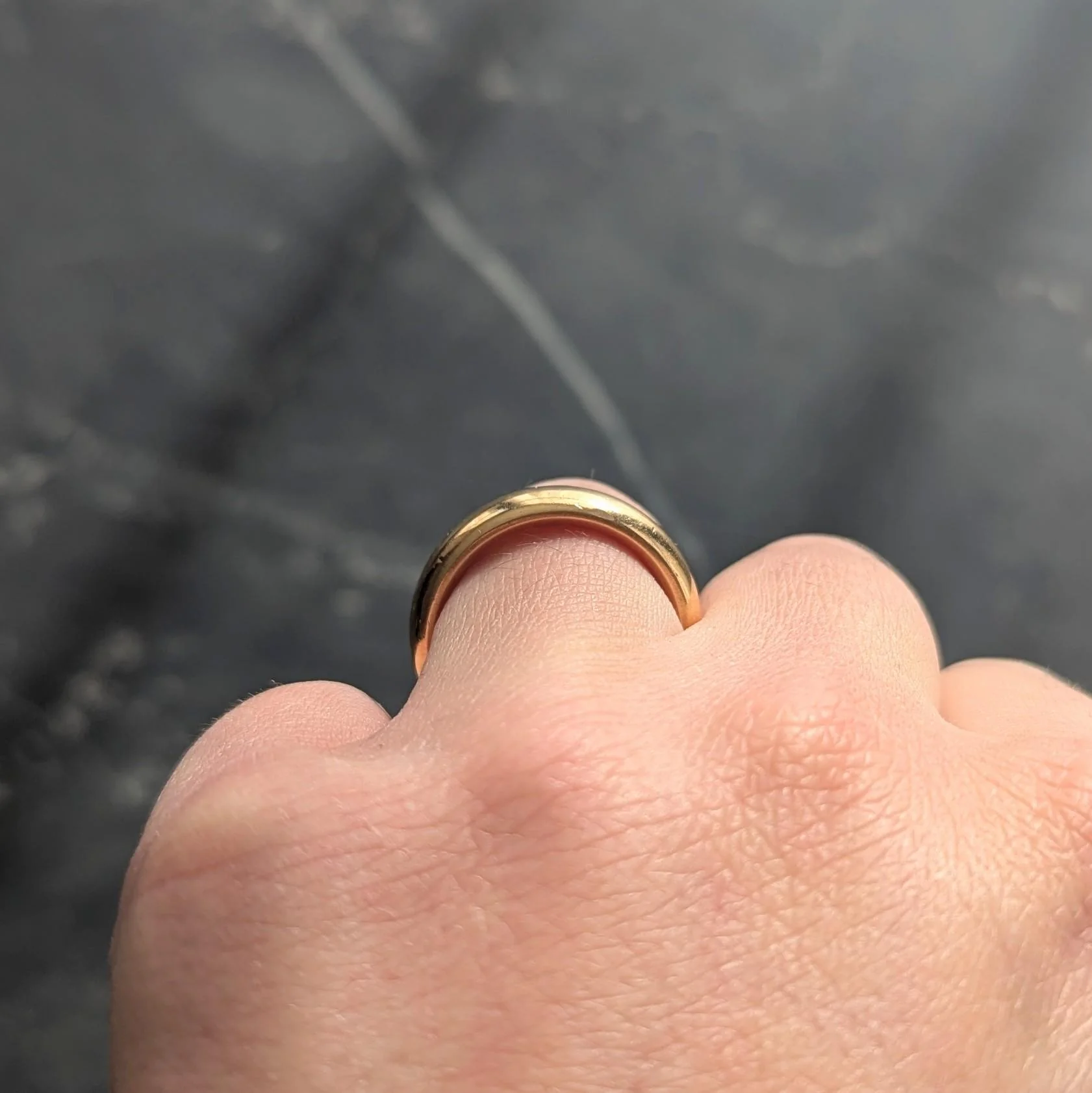 1873 18 Karat Yellow Gold Vintage Wide Wedding Band Ring - Image 9