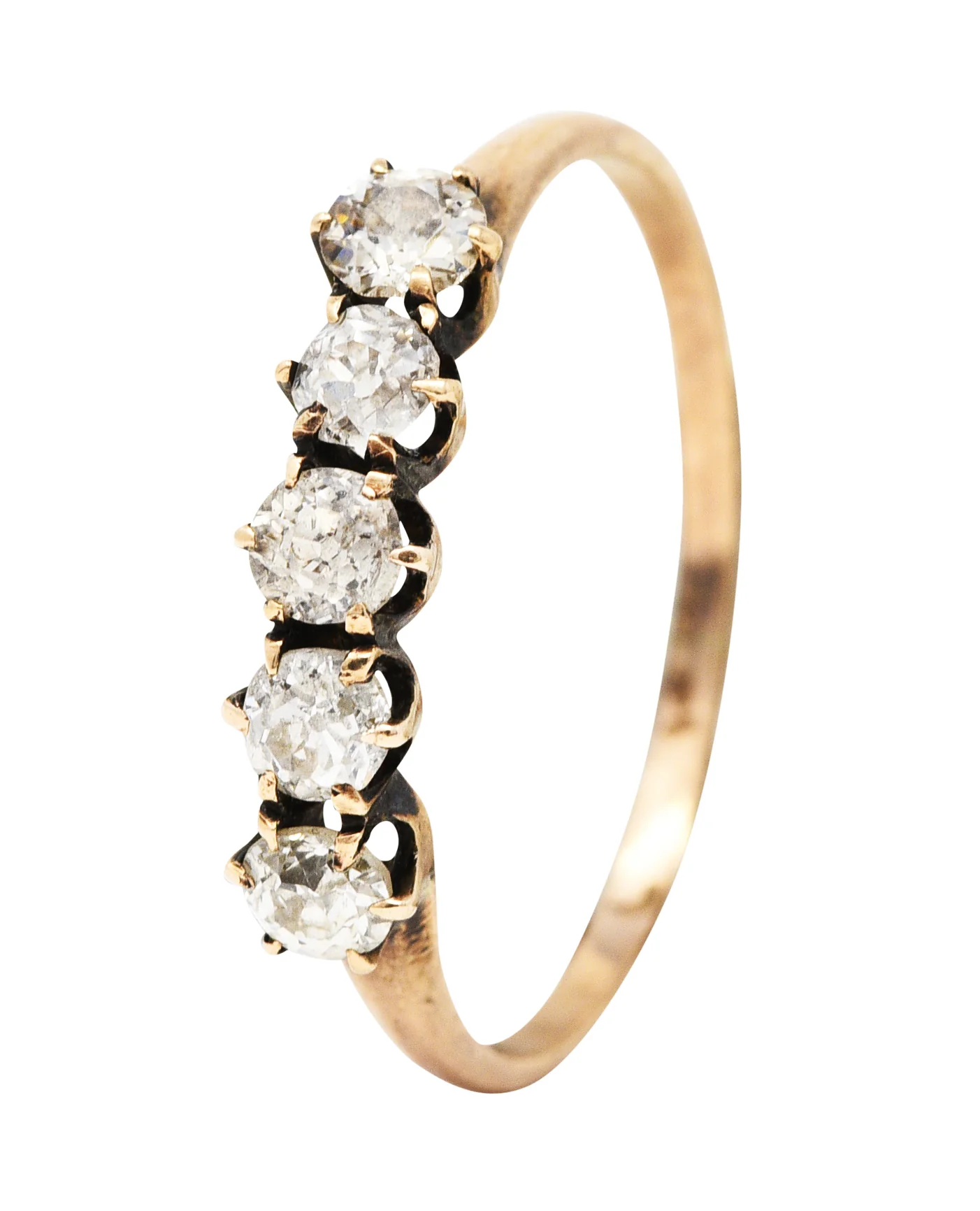 1880's Victorian 0.70 CTW Diamond 14 Karat Gold Band Ring - Image 9