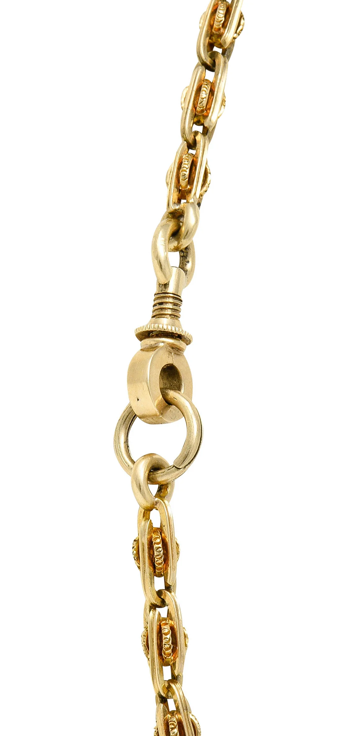 1890's Victorian 14 Karat Gold Chain Link Lariat Necklace - Image 6