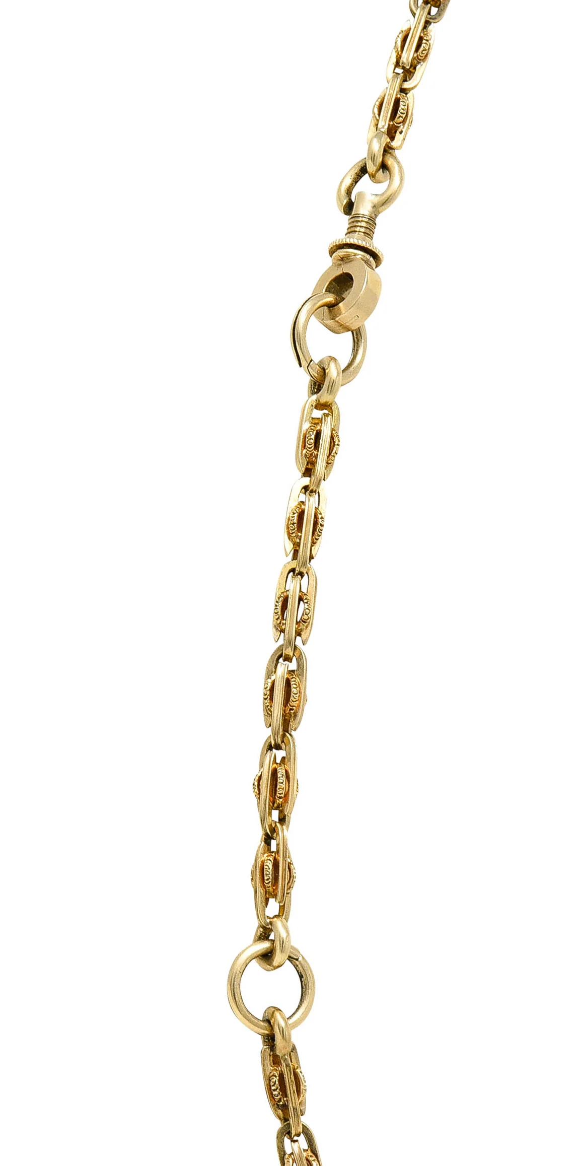 1890's Victorian 14 Karat Gold Chain Link Lariat Necklace - Image 7