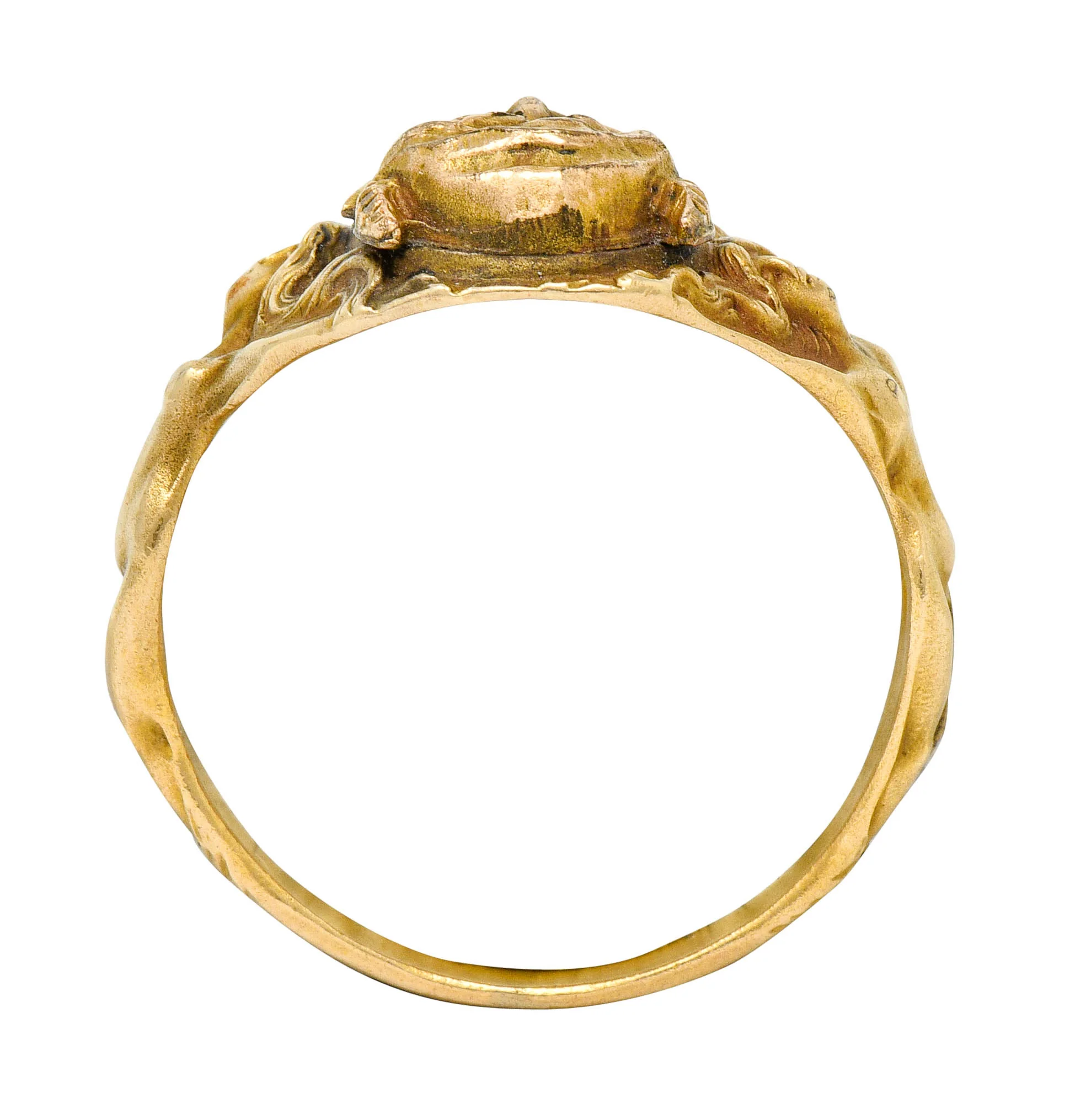 1890's Victorian Gold Full-Bodied Figure Devil Band Ring - Image 10