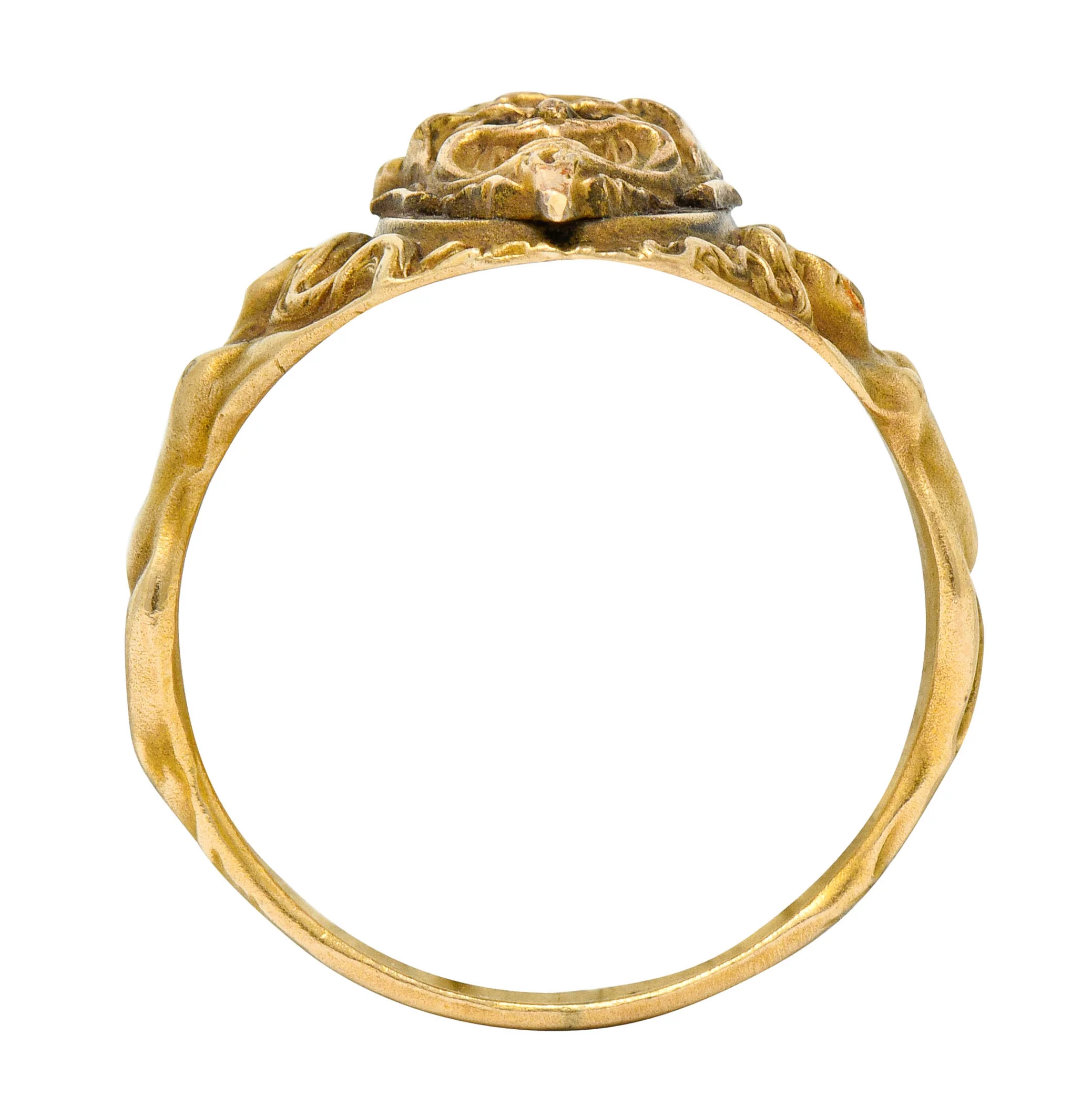 1890's Victorian Gold Full-Bodied Figure Devil Band Ring - Image 12