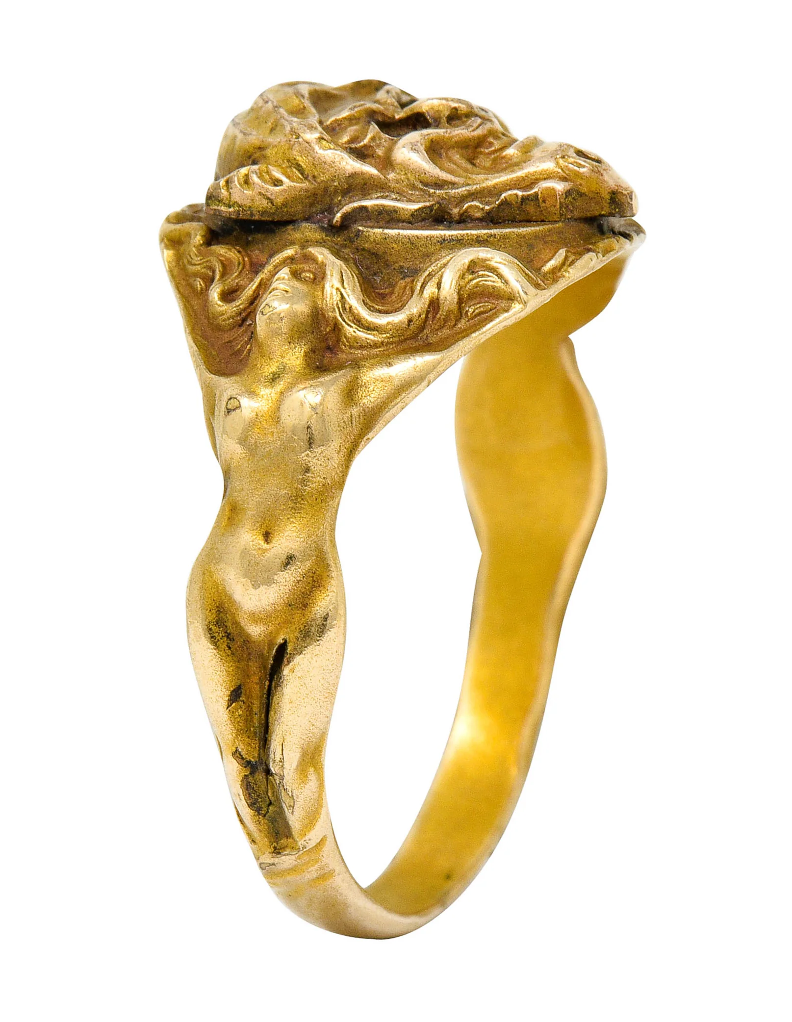 1890's Victorian Gold Full-Bodied Figure Devil Band Ring - Image 13