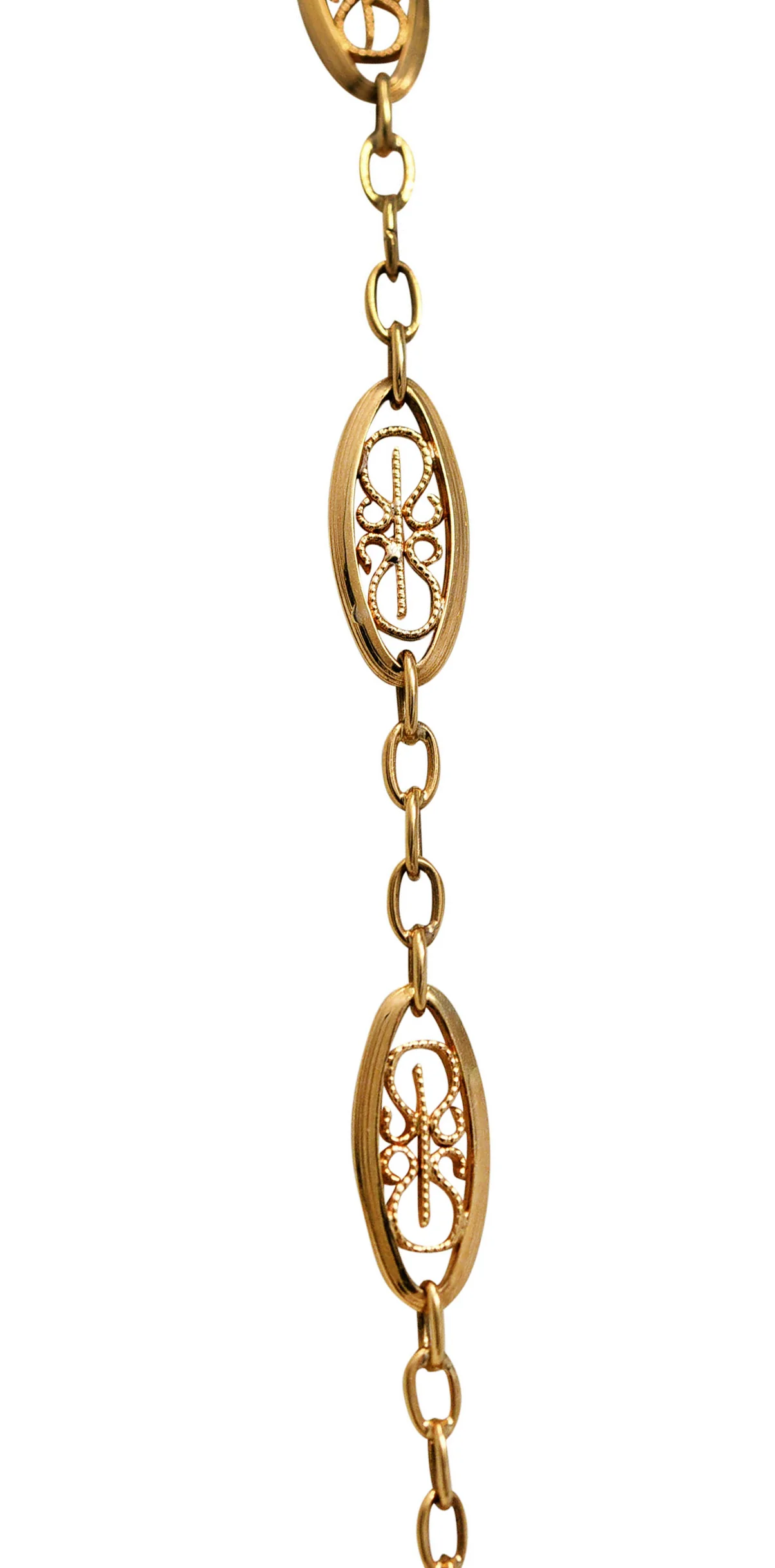 1900 French Victorian 18 Karat Gold 36 Inch Long Chain Necklace - Image 7