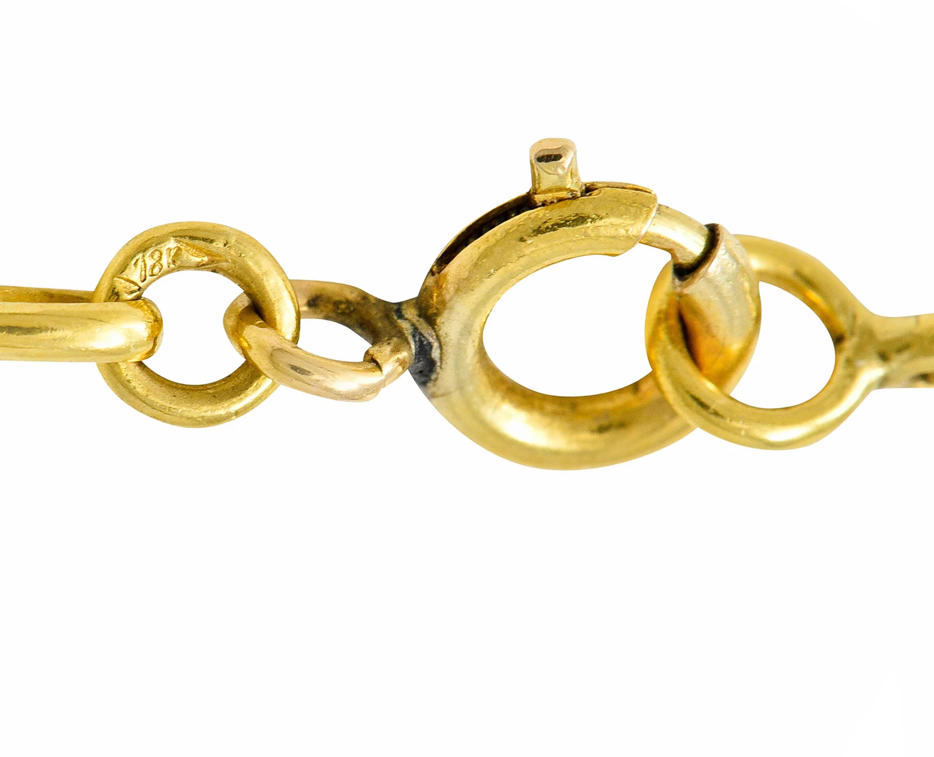 1900 Victorian 18 Karat Gold 24 Inch Scrolled Navette Chain Link Necklace - Image 6