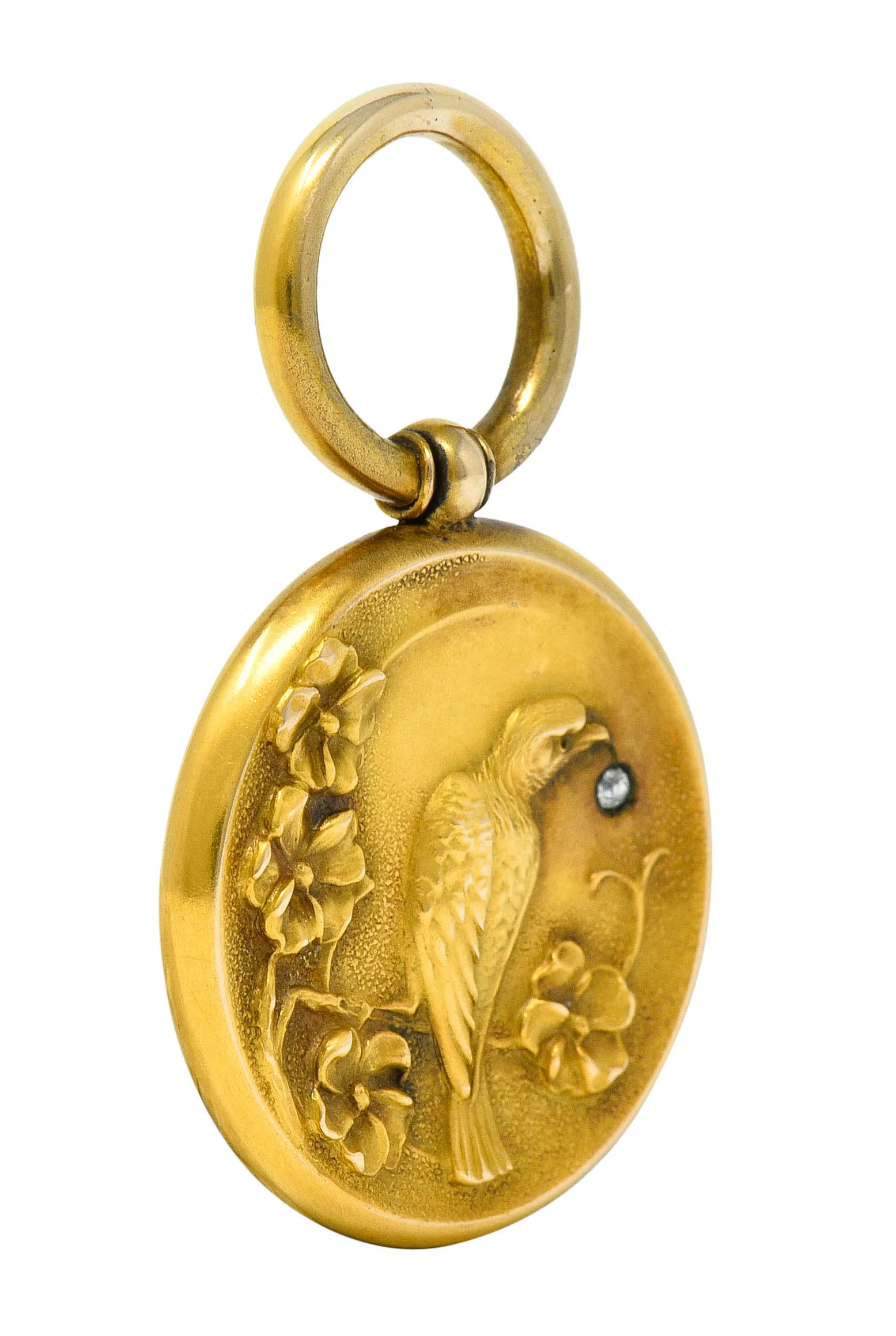 1900 Victorian Diamond 18 Karat Gold Eagle Pendant - Image 2