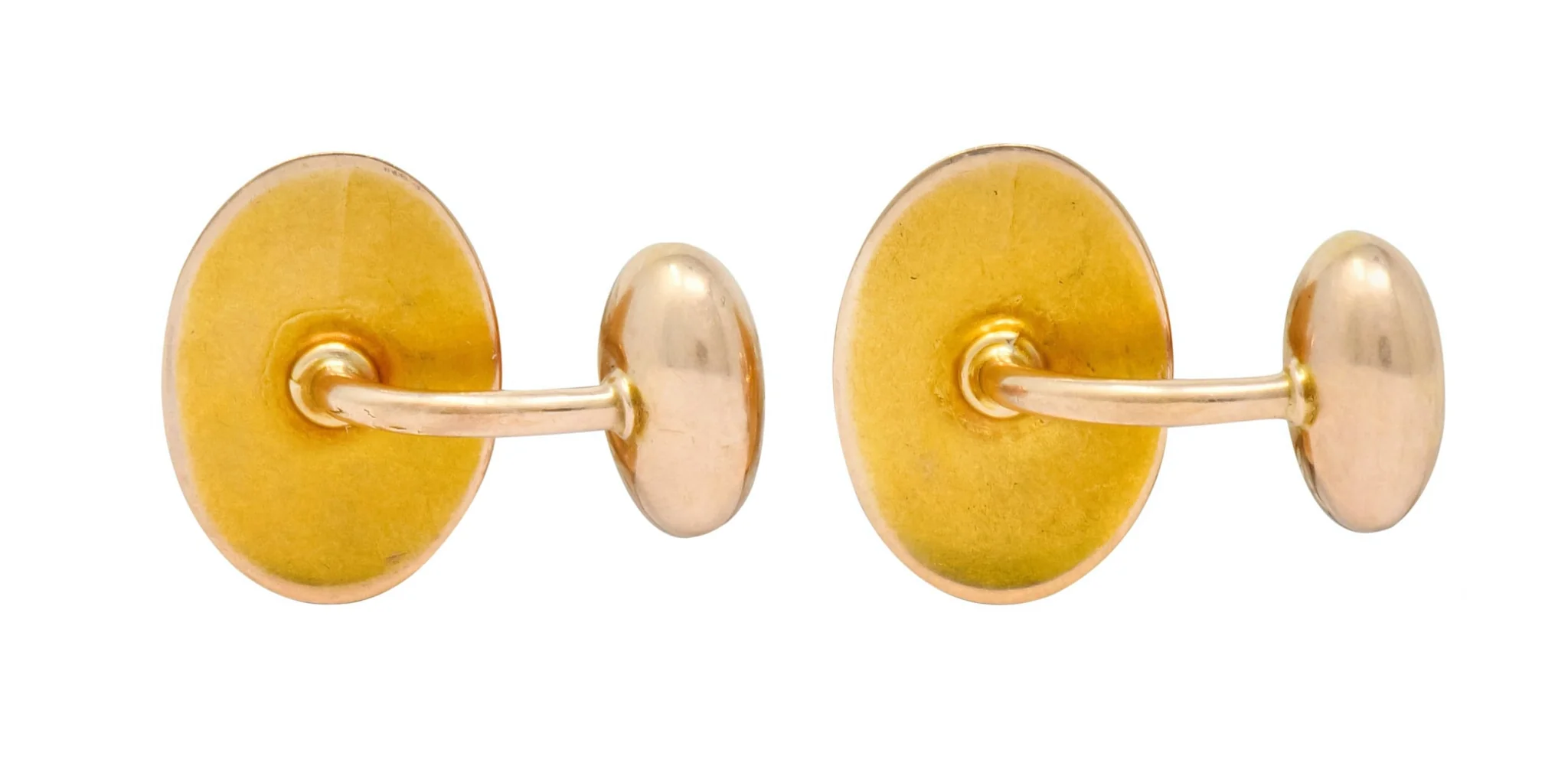 1900's Victorian 14 Karat Two-Tone Gold Native American Men's Cufflinks - Image 5
