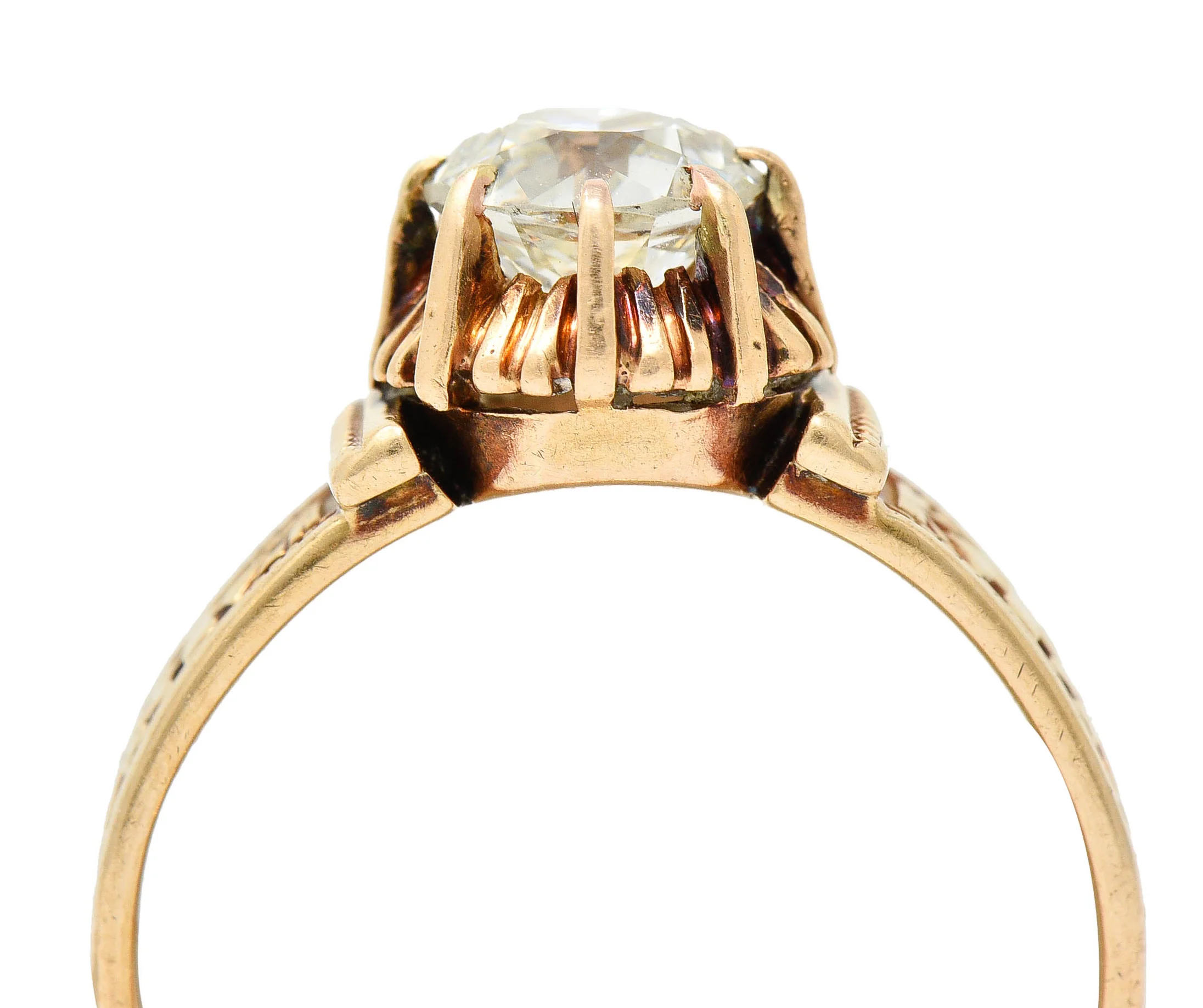 1904 Victorian 0.93 CTW Diamond 14 Karat Gold Engagement Ring GIA - Image 9
