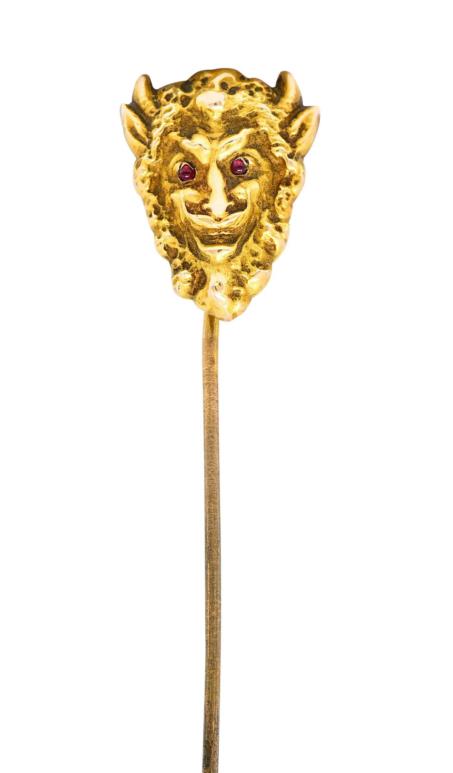 1905 Art Nouveau 14 Karat Gold Devilish Pan Stickpin