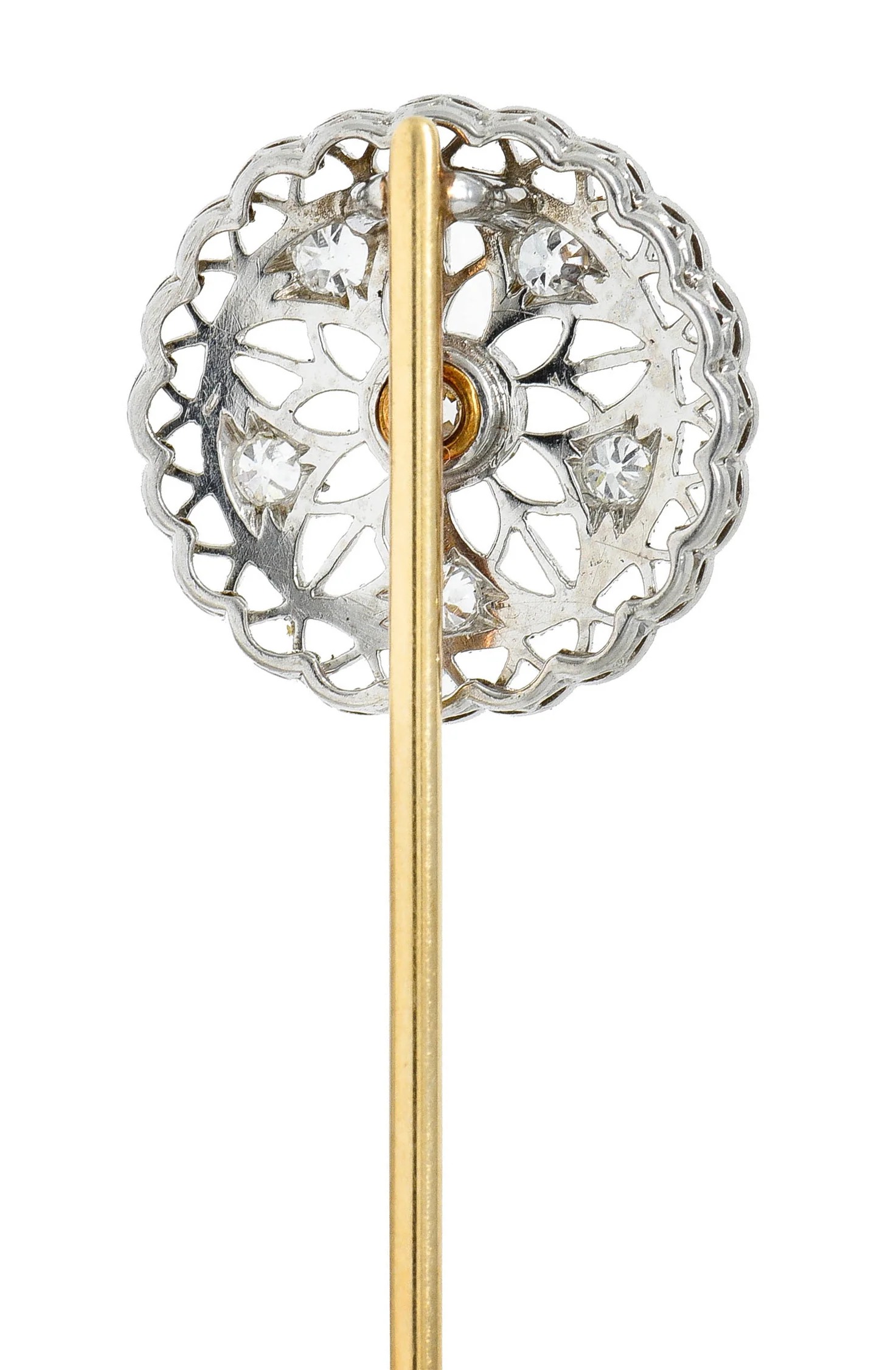 1910 Edwardian 0.27 CTW Diamond Platinum Radiating Starburst Stickpin - Image 4