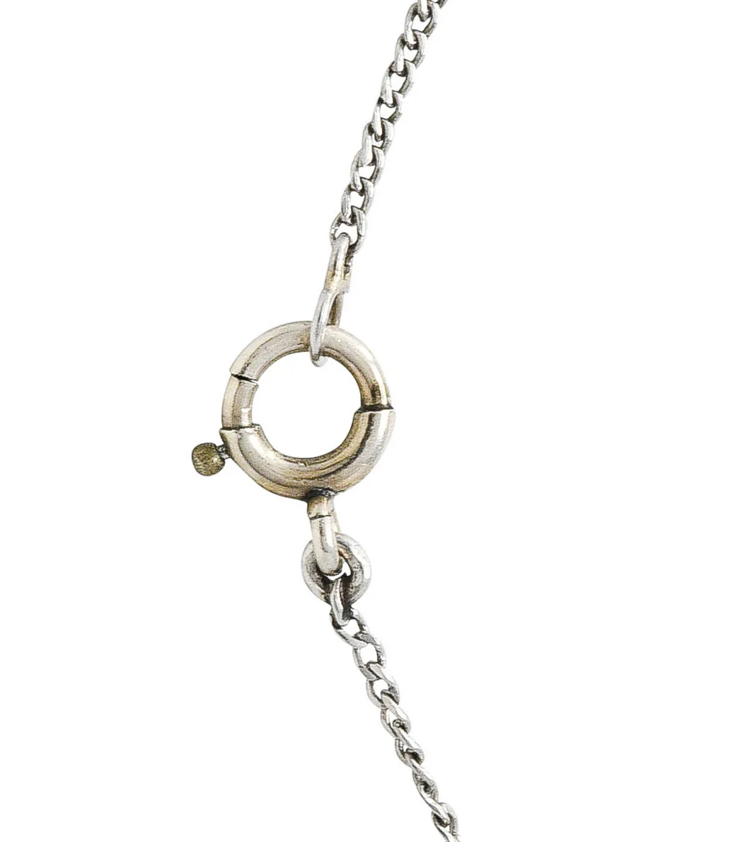 1910 Edwardian 1.00 CTW Diamond Platinum Drop Necklace - Image 8