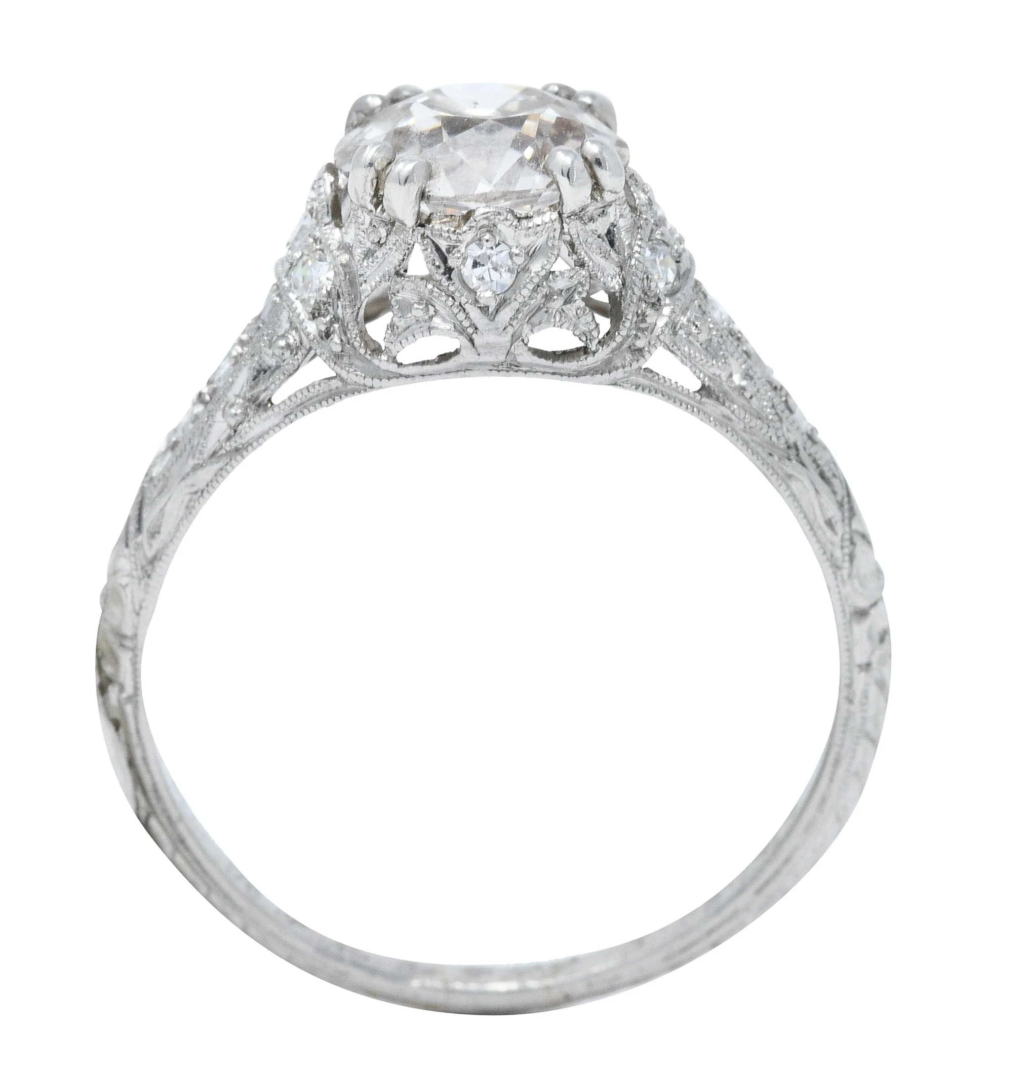 1910 Edwardian Byard F. Brogan 1.25 CTW Diamond Platinum Engagement Ring - Image 10