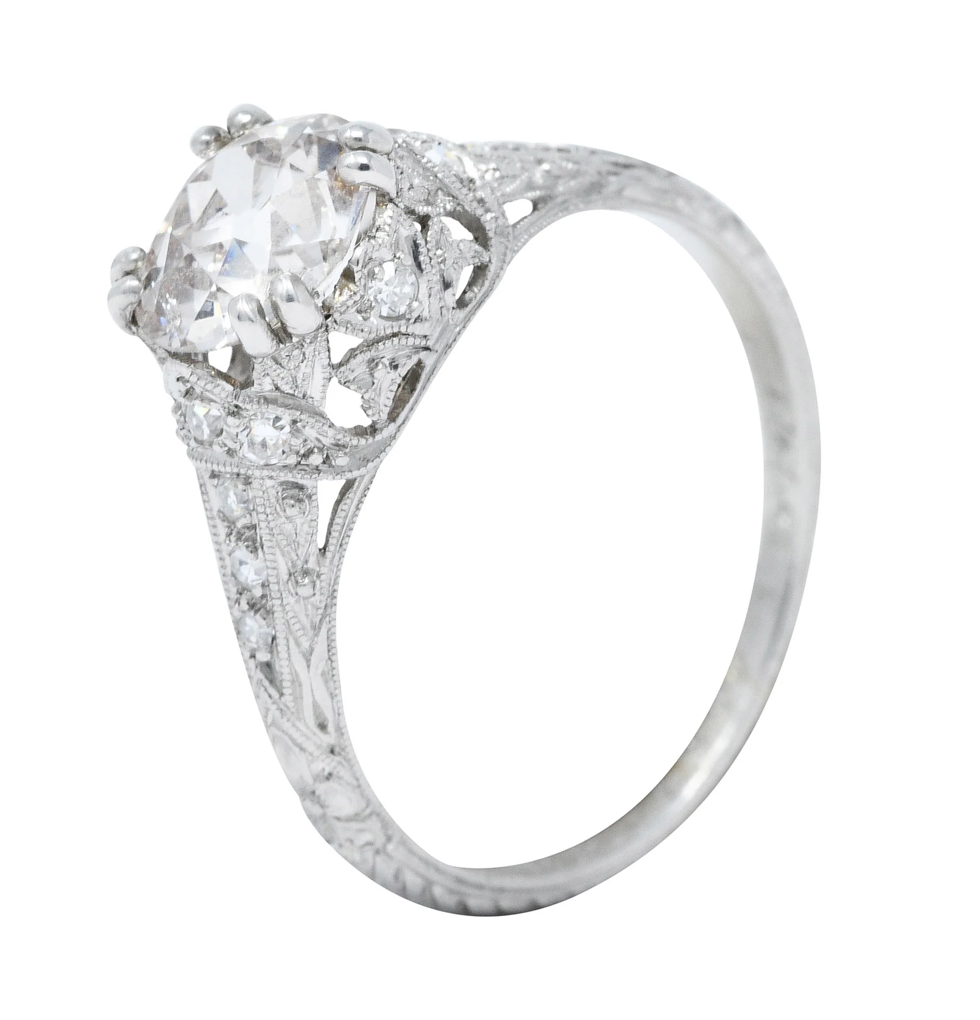 1910 Edwardian Byard F. Brogan 1.25 CTW Diamond Platinum Engagement Ring - Image 11