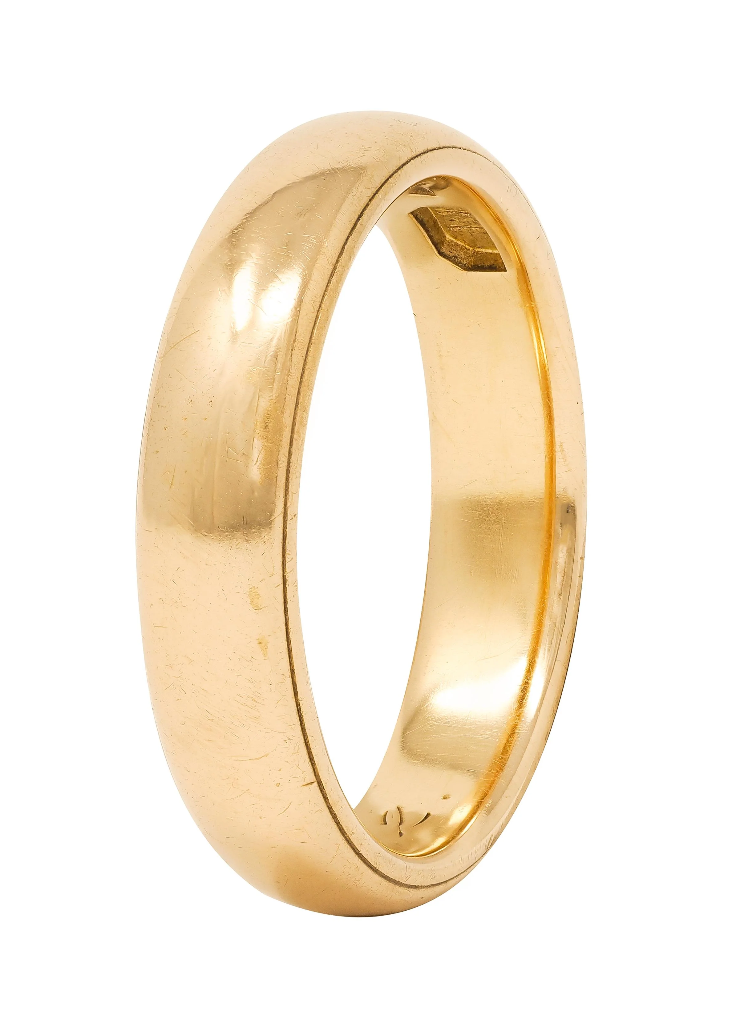 1912 18 Karat Yellow Gold Antique Wedding Band Ring - Image 2