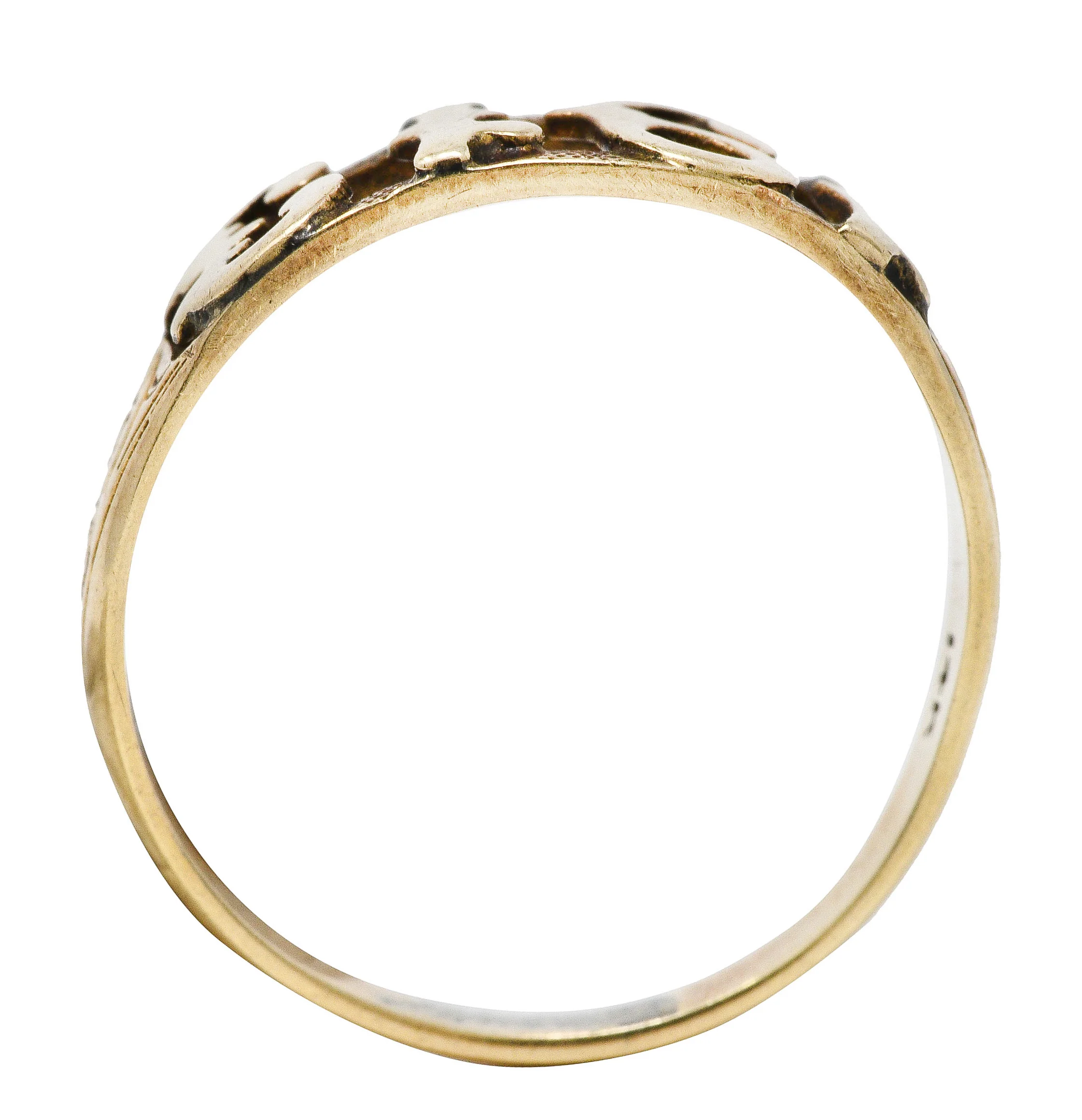 1913 Antique 14 Karat Yellow Gold Unisex Date Ring - Image 8