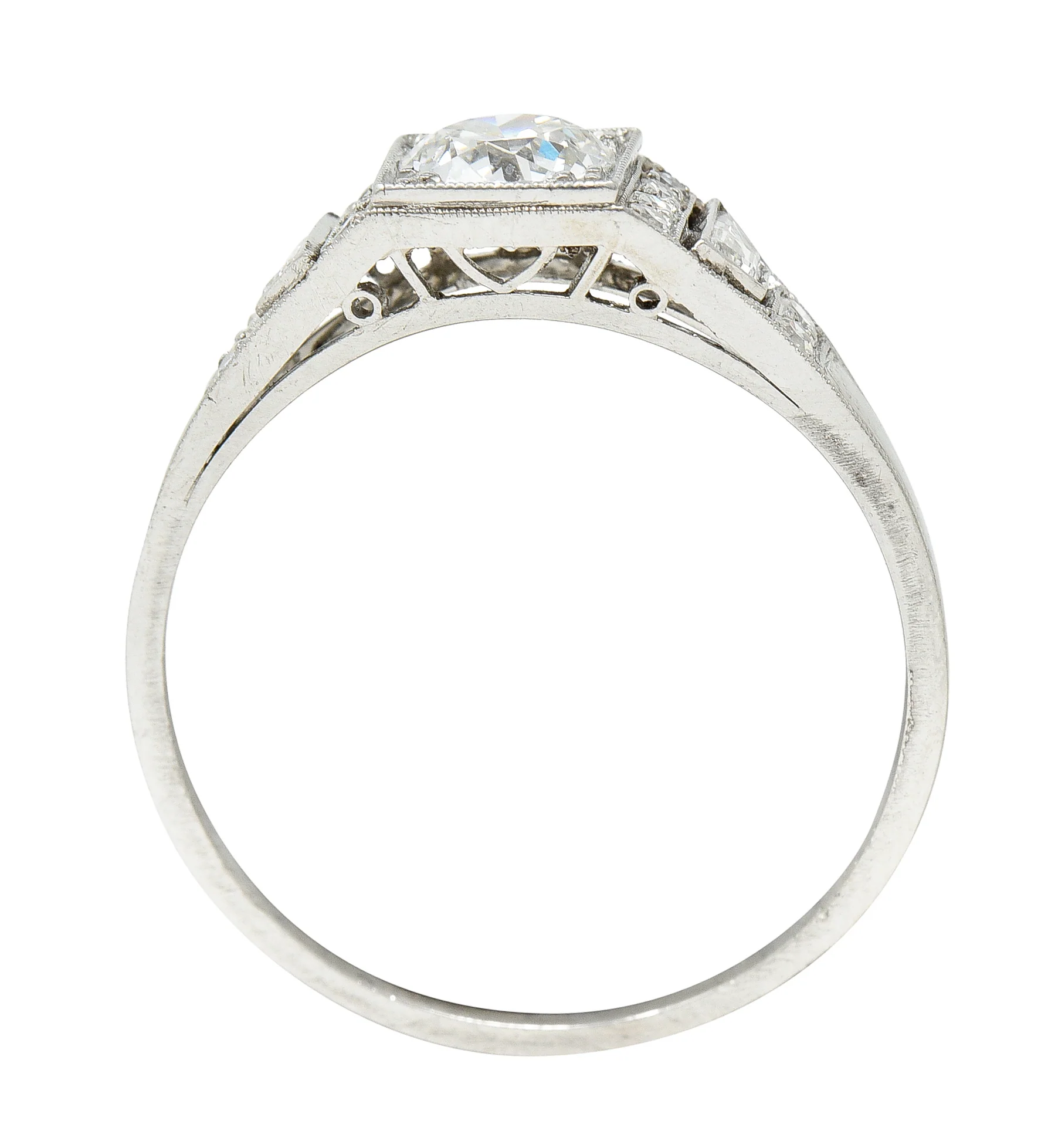 1920’s Art Deco 0.83 CTW Diamond Platinum Engagement Ring - Image 8