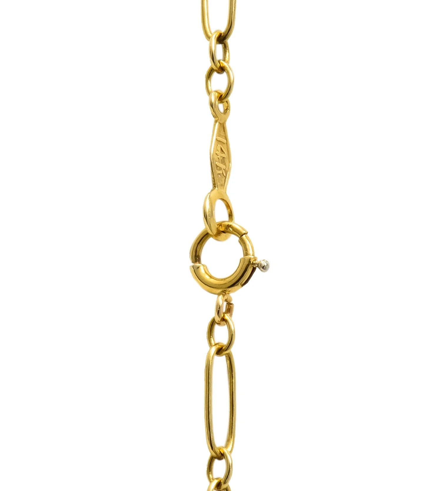 1920’s Art Deco Diamond 14 Karat Gold Locket Pendant Necklace - Image 8