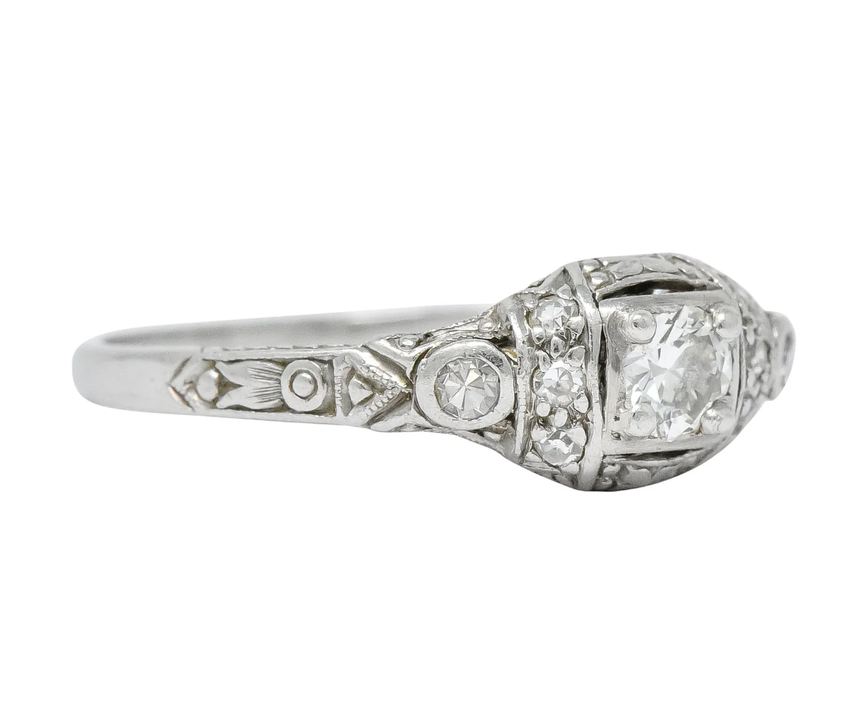 1920's Art Deco 0.30 CTW Diamond Platinum Engagement Ring - Image 2