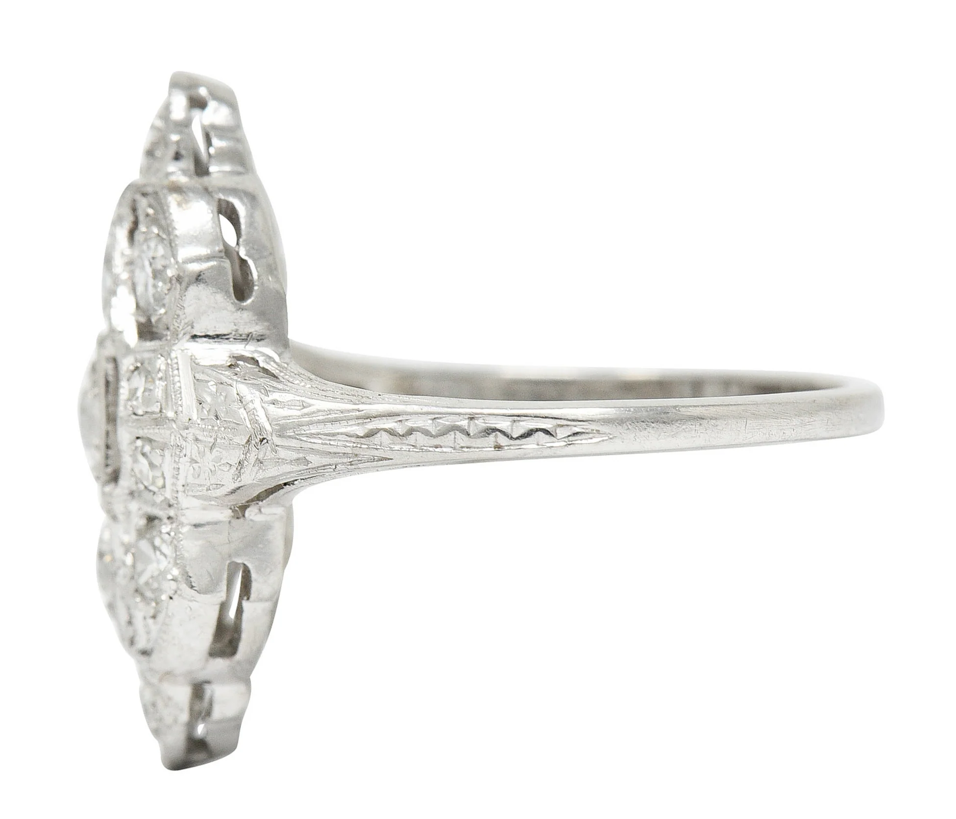 1920's Art Deco 0.80 CTW Diamond Platinum Dinner Ring - Image 4