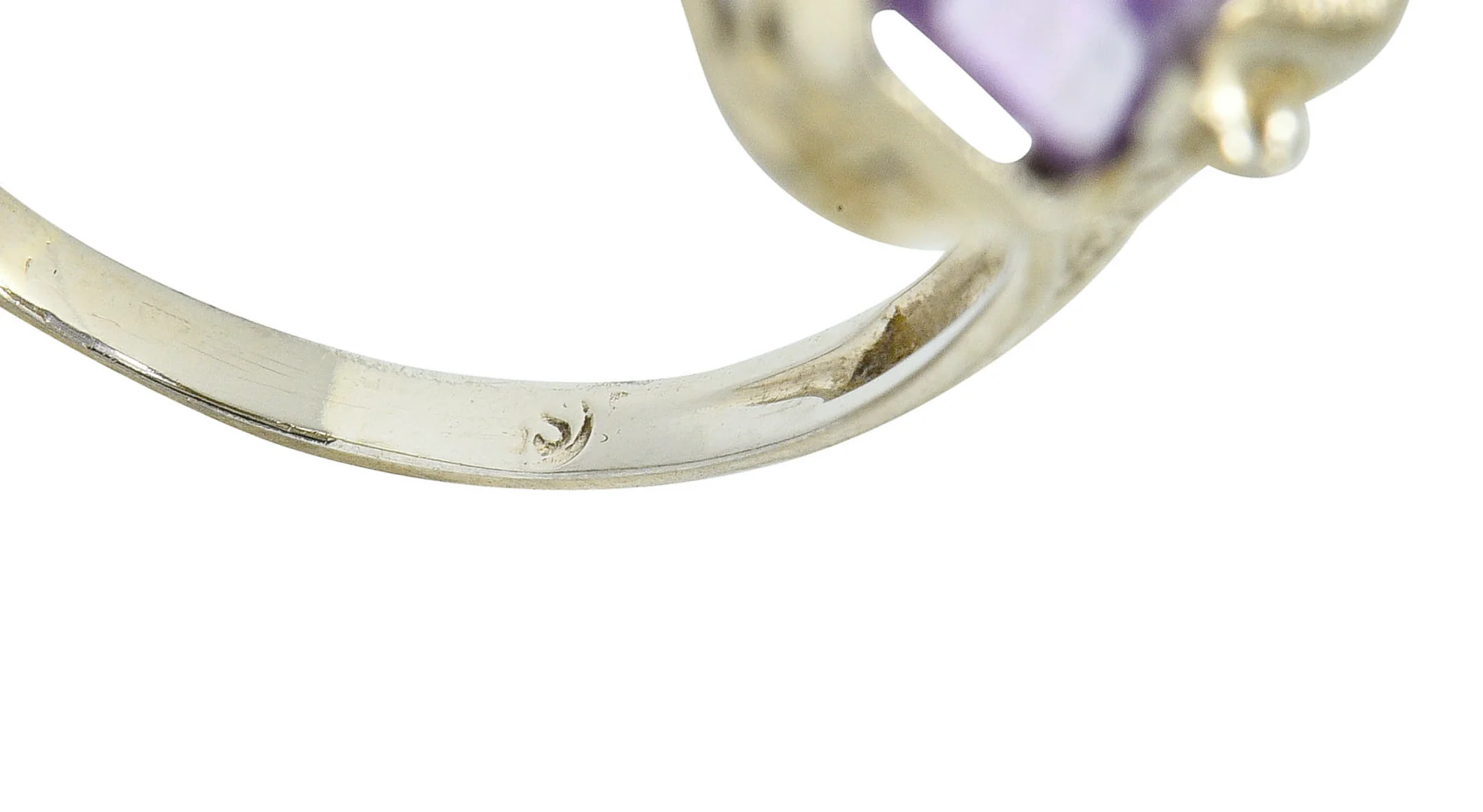 1920's Art Deco Amethyst 14 Karat White Gold Hexagonal Ring - Image 11