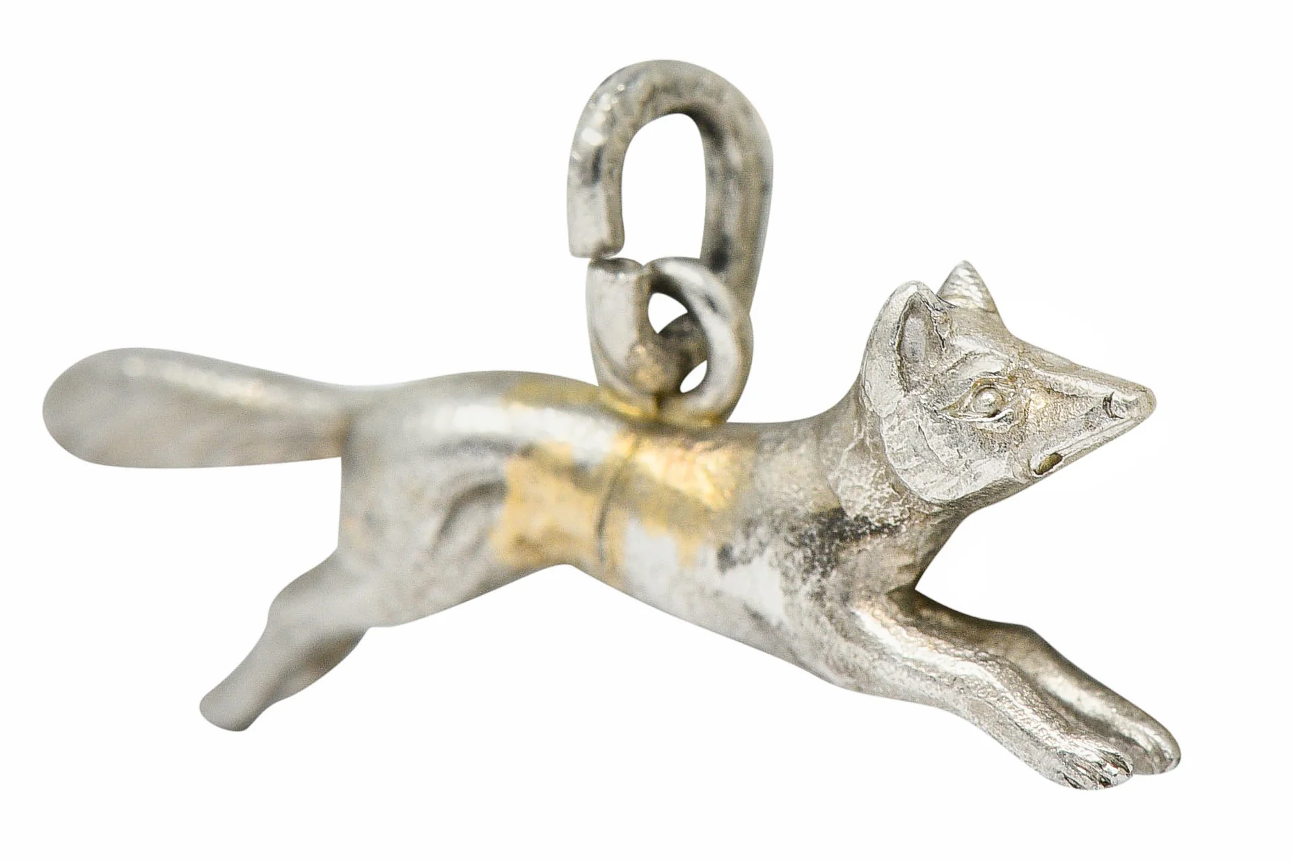 1920's Art Deco Pave Diamond Platinum Fox Charm - Image 5