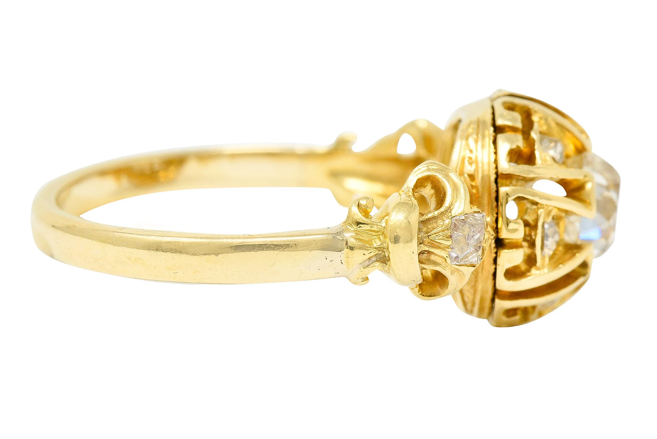 1920's Early Art Deco 1.30 CTW Diamond 14 Karat Gold Engagement Ring - Image 3