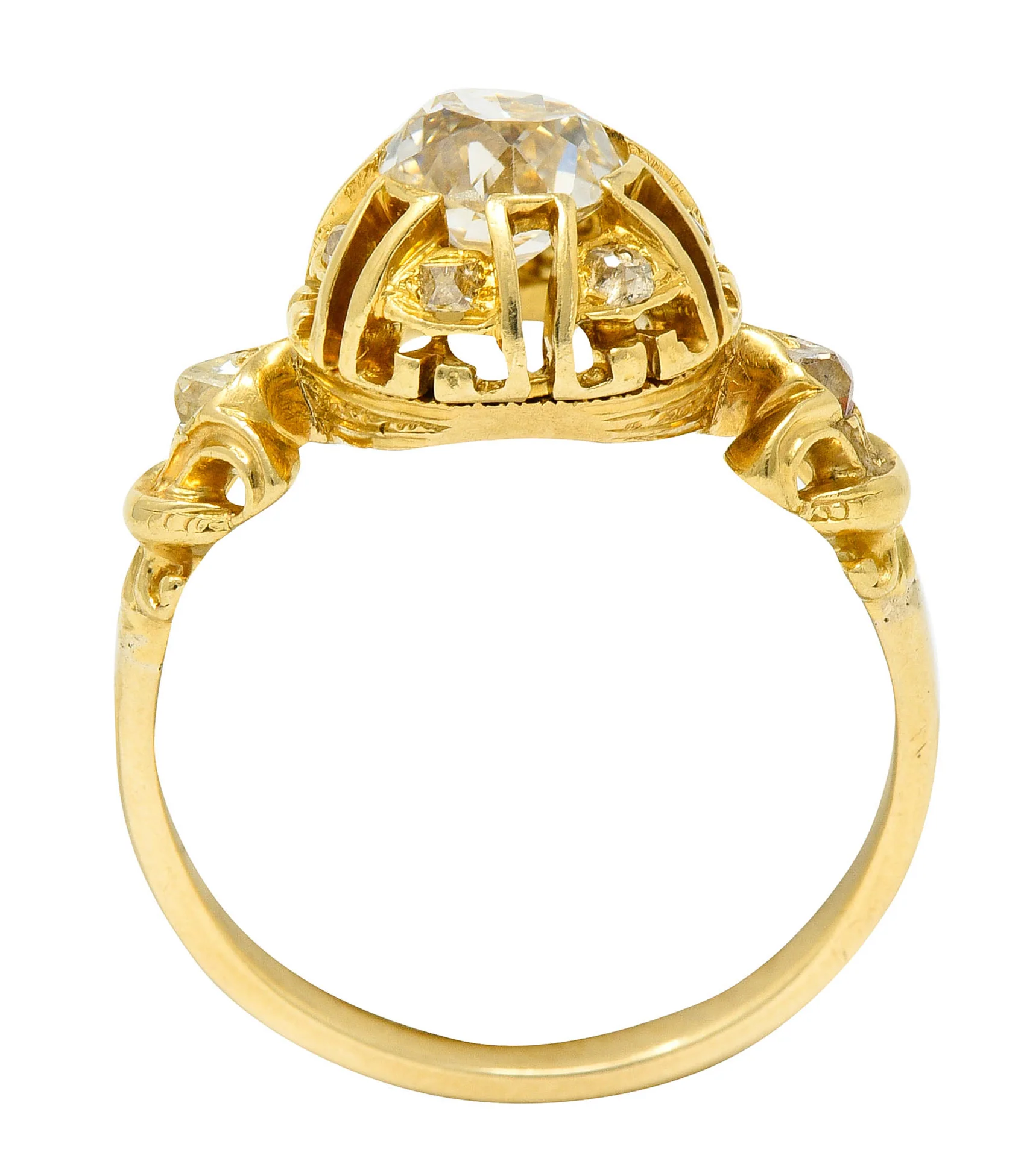 1920's Early Art Deco 1.30 CTW Diamond 14 Karat Gold Engagement Ring - Image 8