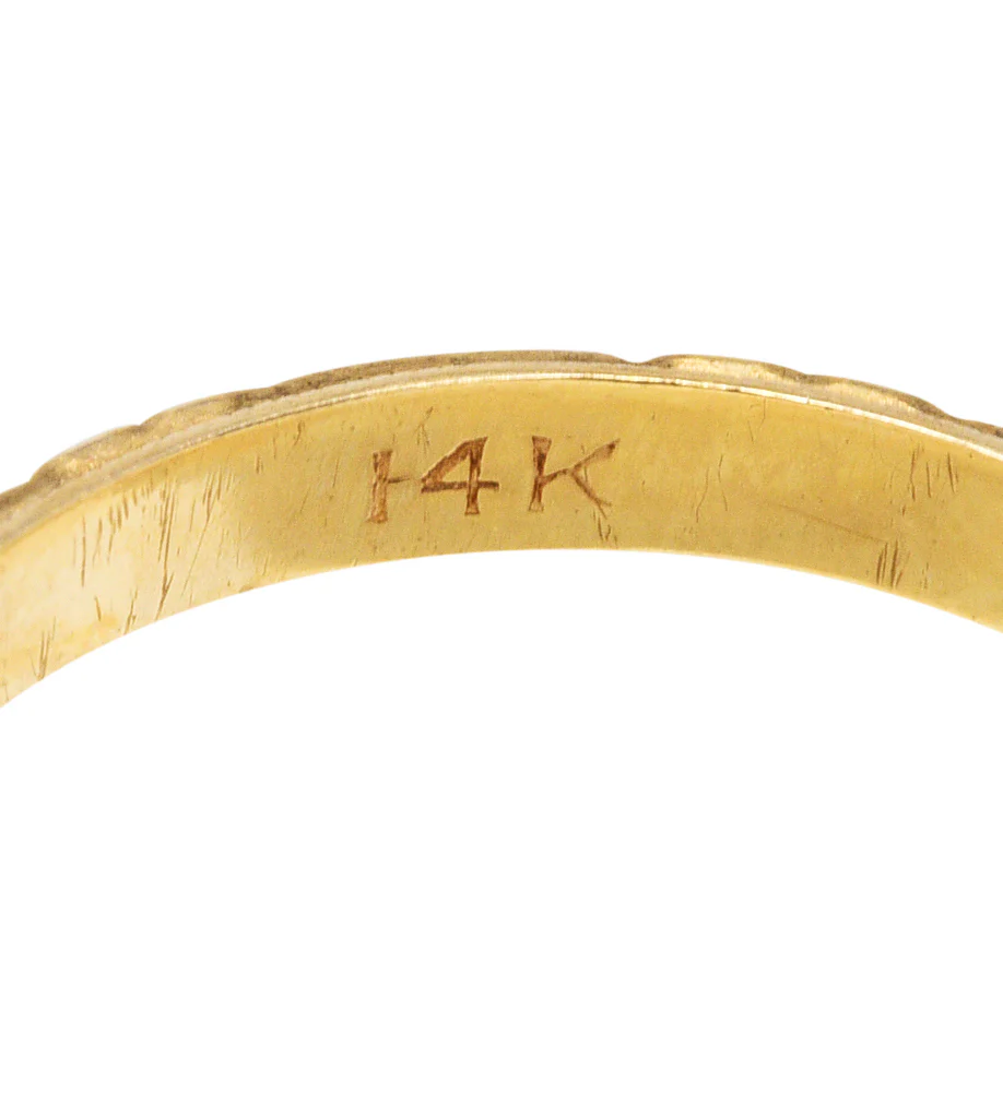 1920's Early Art Deco 14 Karat Yellow Gold Orange Blossom Band Ring - Image 5