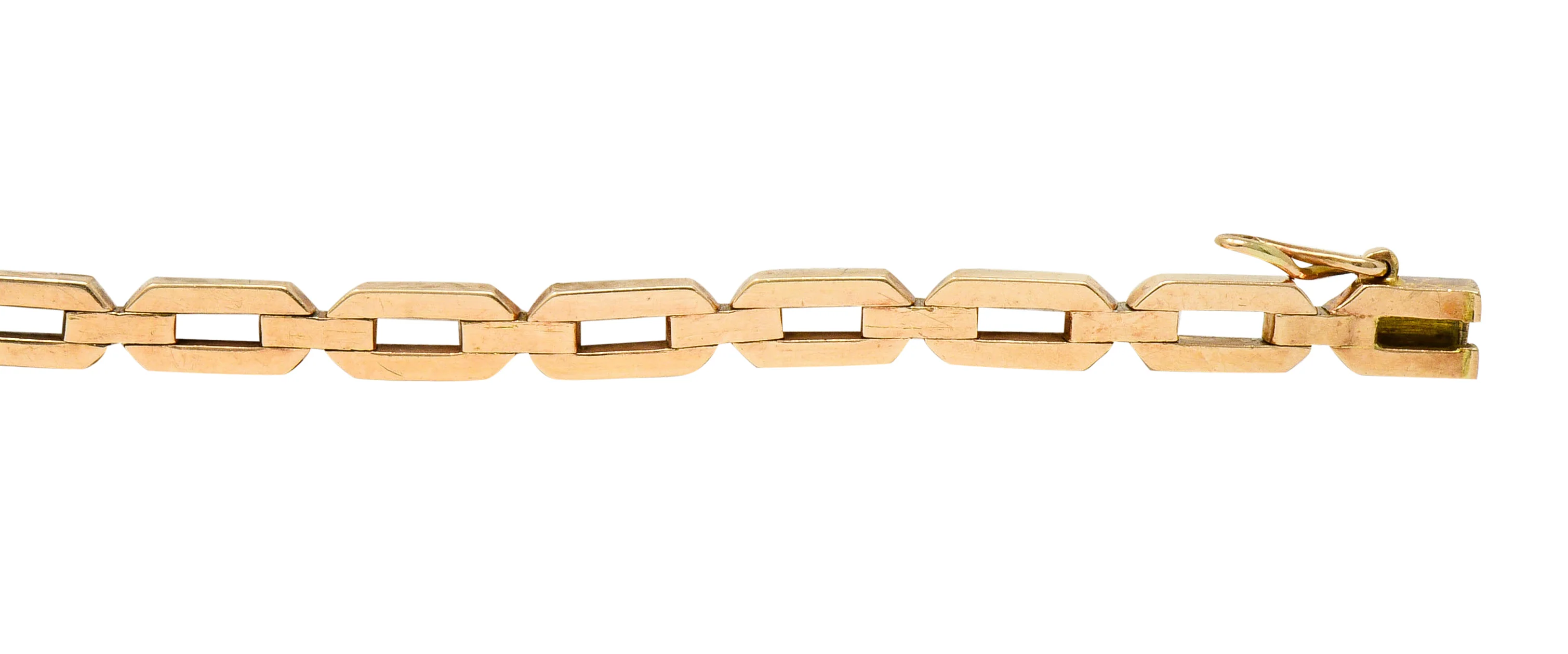 1920's Russian 4.00 CTW No Heat Ceylon Sapphire Diamond 14 Karat Two-Tone Gold Bracelet GIA - Image 9