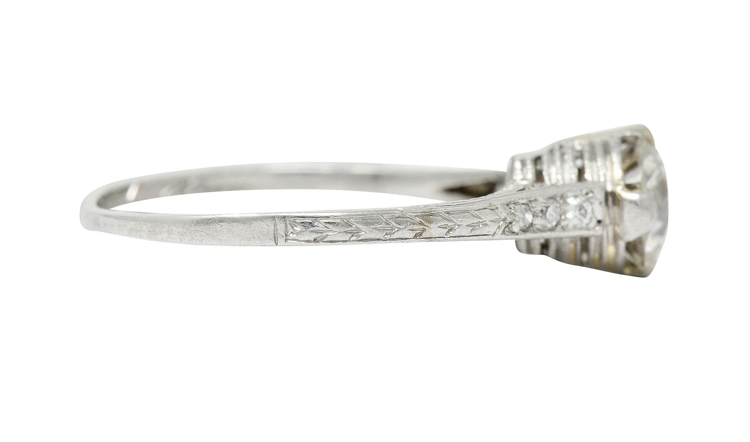1922 Art Deco 0.90 CTW Diamond Platinum Engagement Ring - Image 4