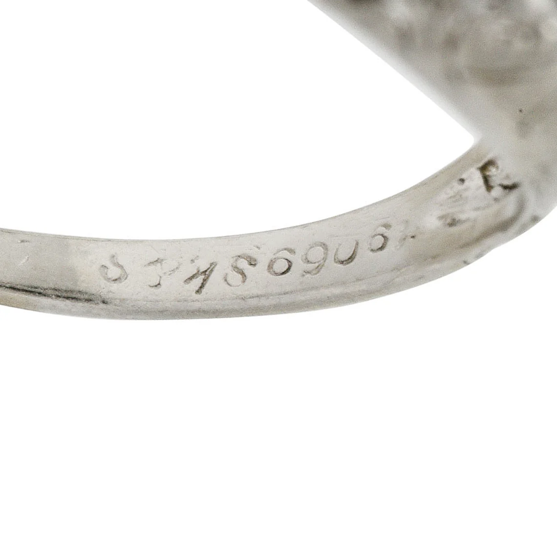 1925 Early Art Deco 0.32 CTW Diamond Platinum Foliate Engagement Ring - Image 14
