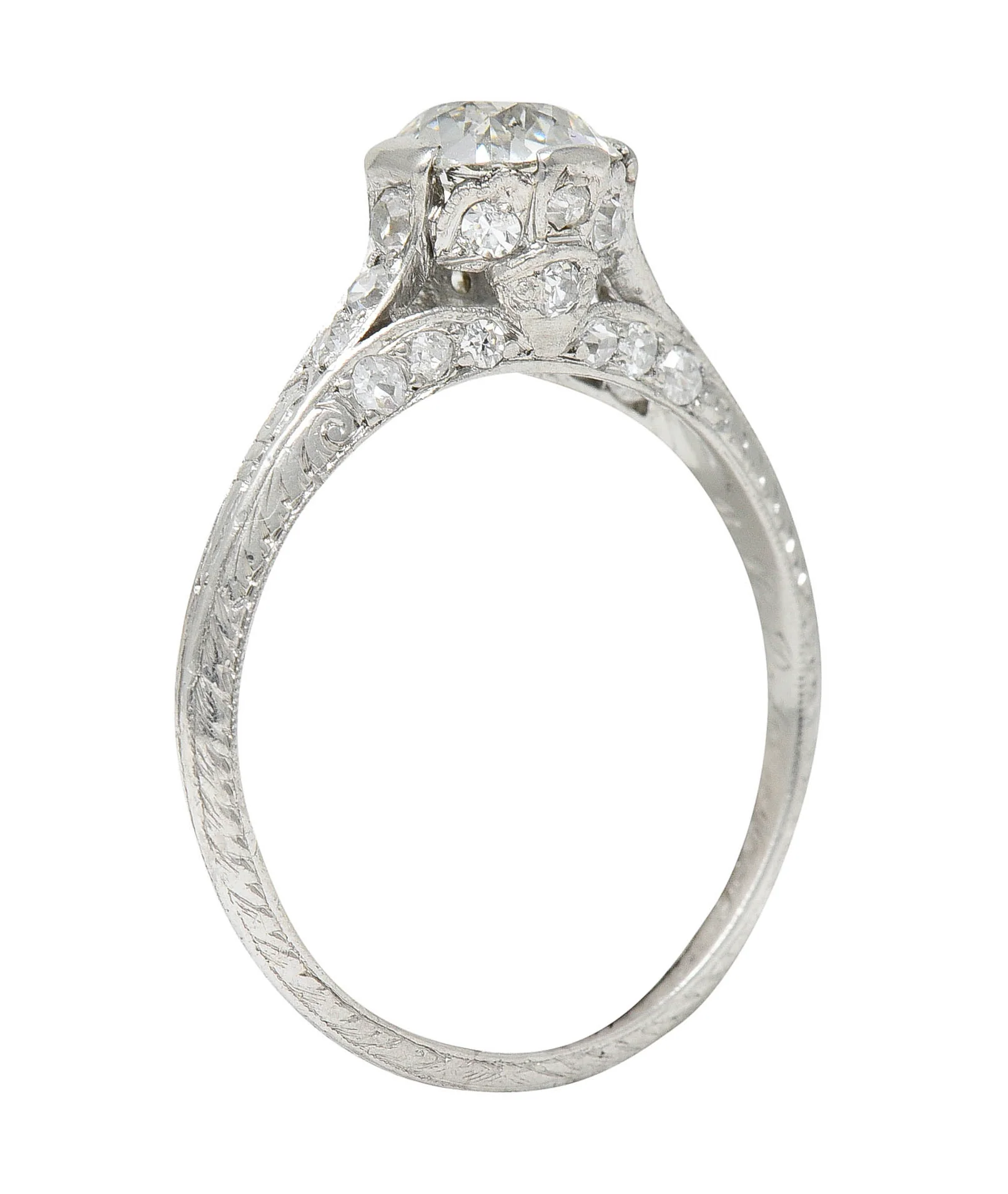 1926 Art Deco 1.62 CTW Diamond Platinum Engagement Ring - Image 2