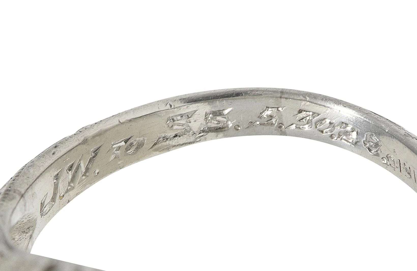 1928 Art Deco 0.56 CTW Old European Diamond Platinum Fleur-De-Lis Vintage Engagement Ring - Image 10