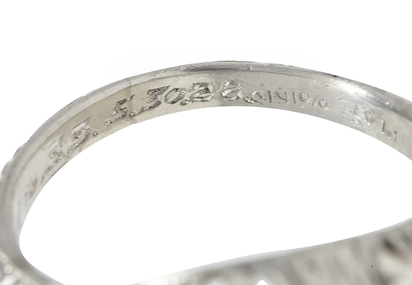 1928 Art Deco 0.56 CTW Old European Diamond Platinum Fleur-De-Lis Vintage Engagement Ring - Image 11