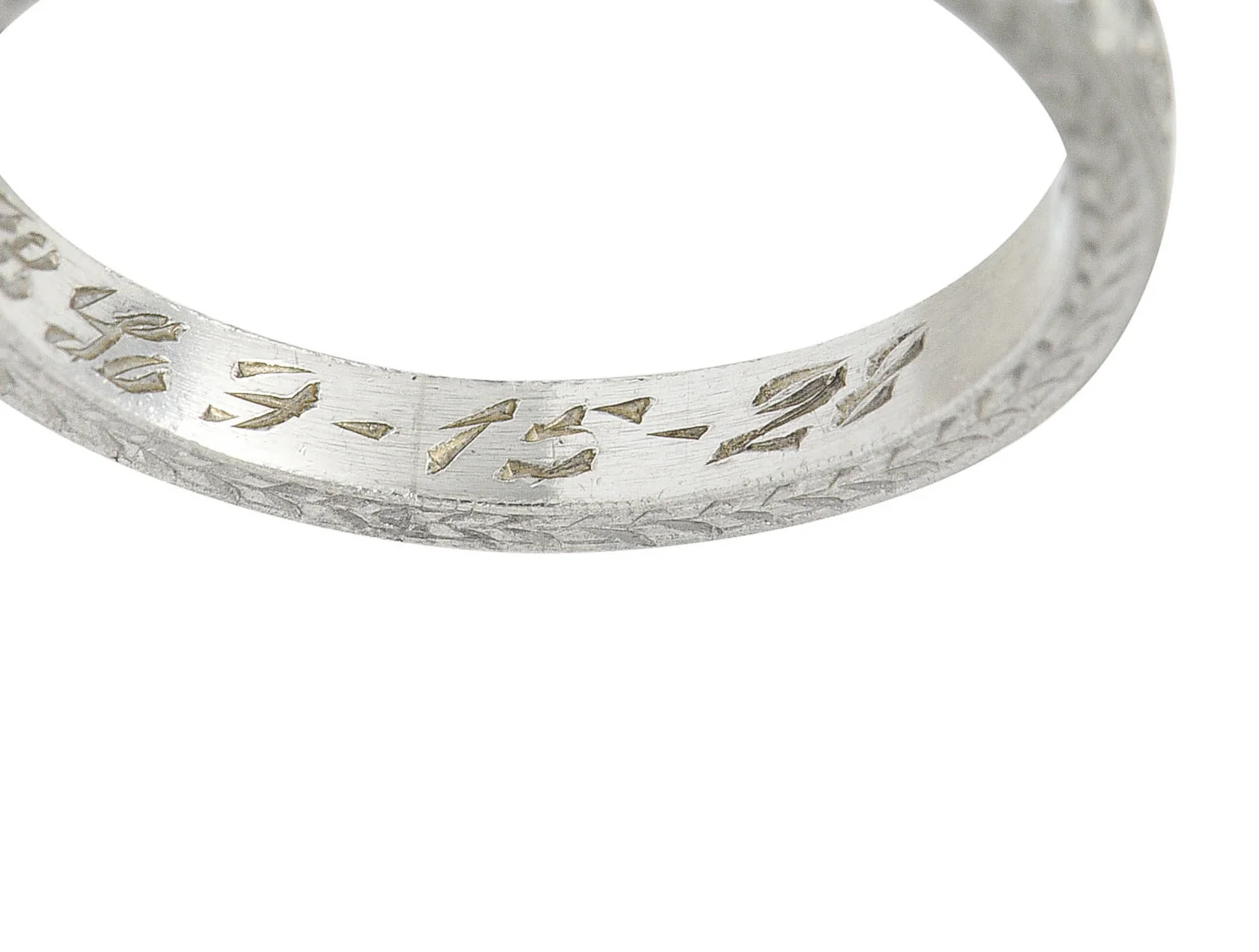 1928 Art Deco Diamond Platinum Orange Blossom Band Ring - Image 7