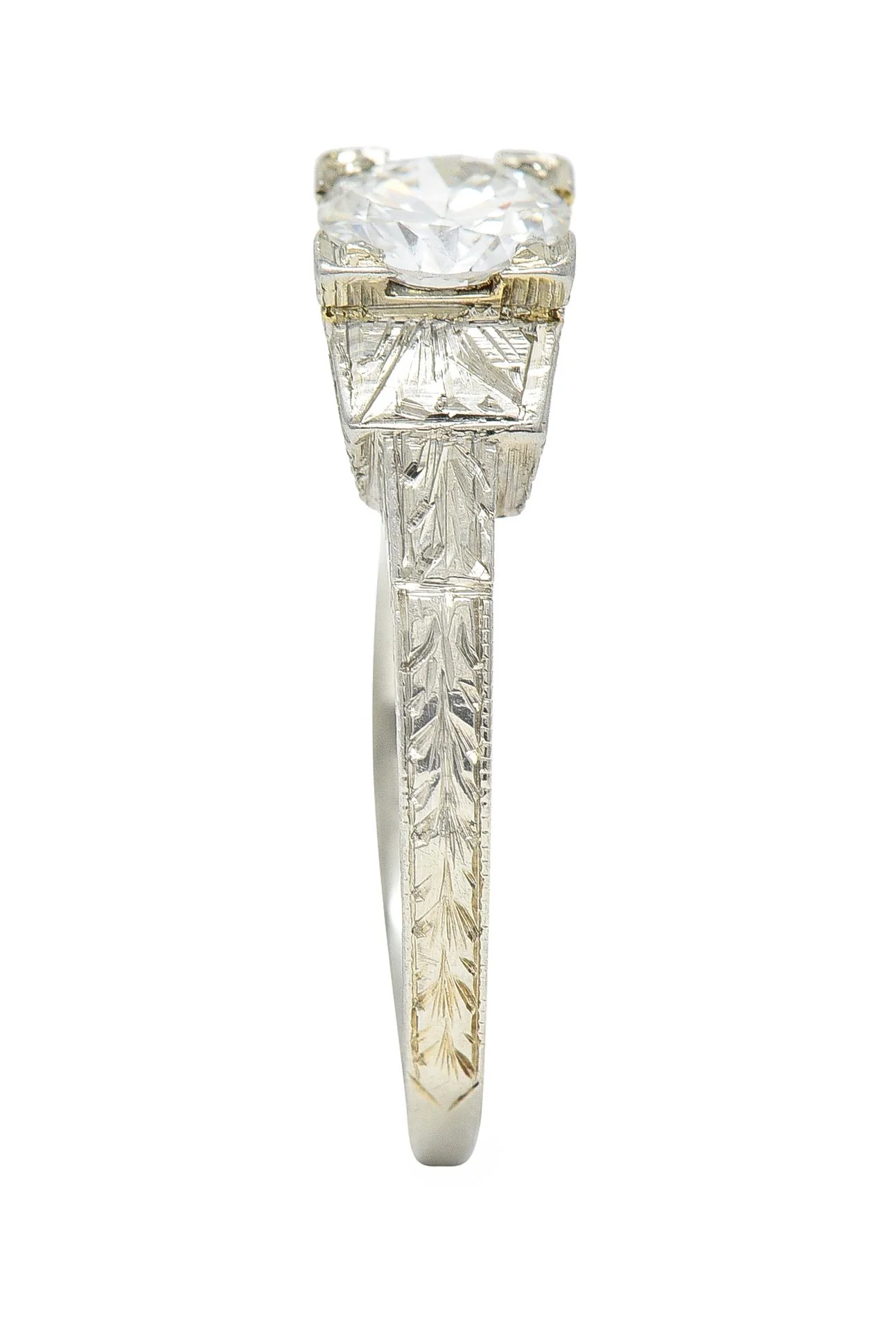 1930 Art Deco 0.40 CTW Old European Cut Diamond 18 Karat Gold Antique Solitaire Engagement Ring - Image 11