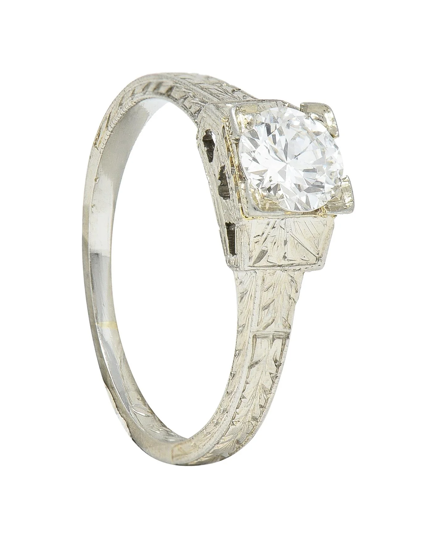 1930 Art Deco 0.40 CTW Old European Cut Diamond 18 Karat Gold Antique Solitaire Engagement Ring - Image 12