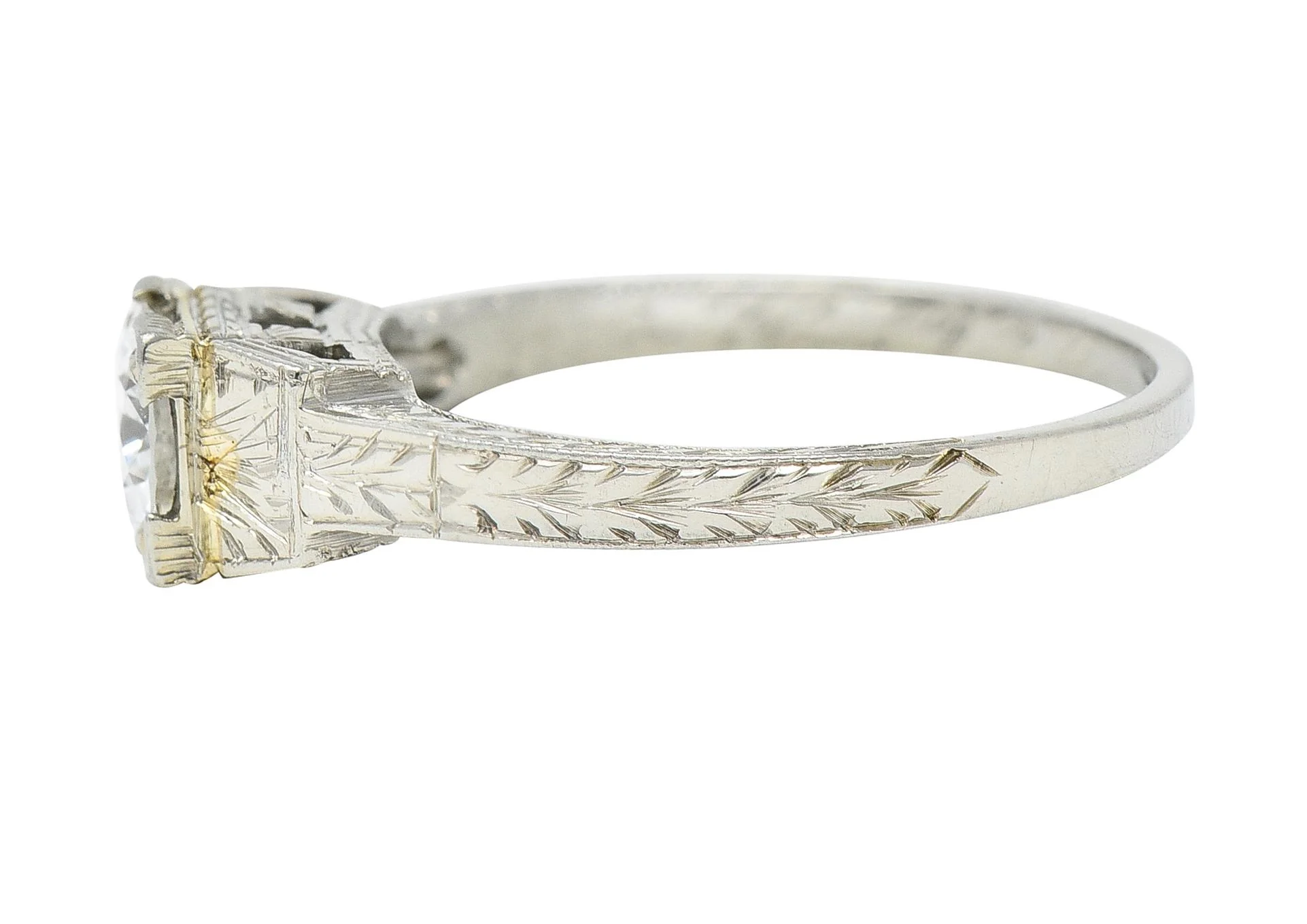 1930 Art Deco 0.40 CTW Old European Cut Diamond 18 Karat Gold Antique Solitaire Engagement Ring - Image 6