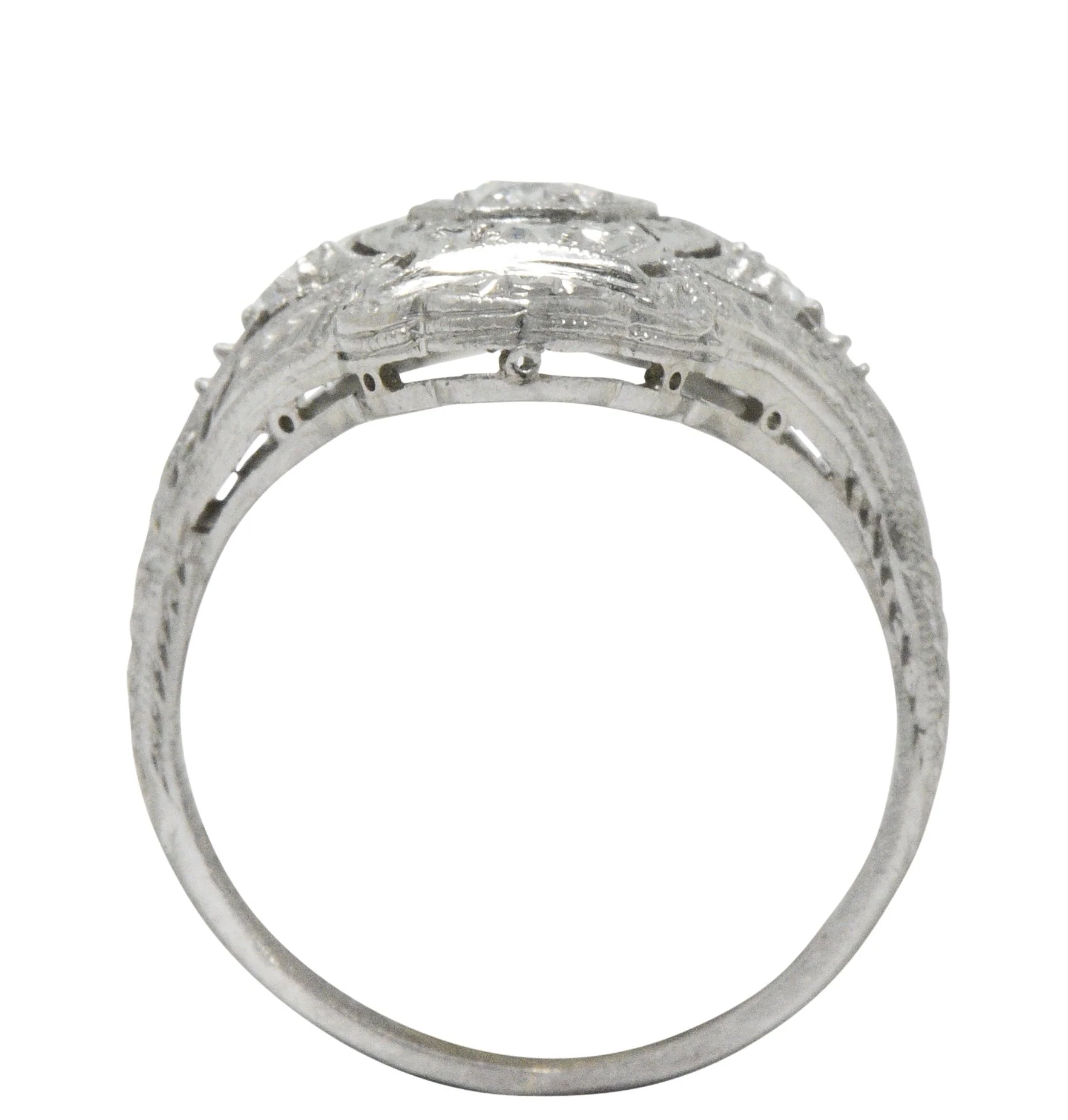 1930's 0.35 CTW Diamond Platinum Art Deco Dinner Ring - Image 8
