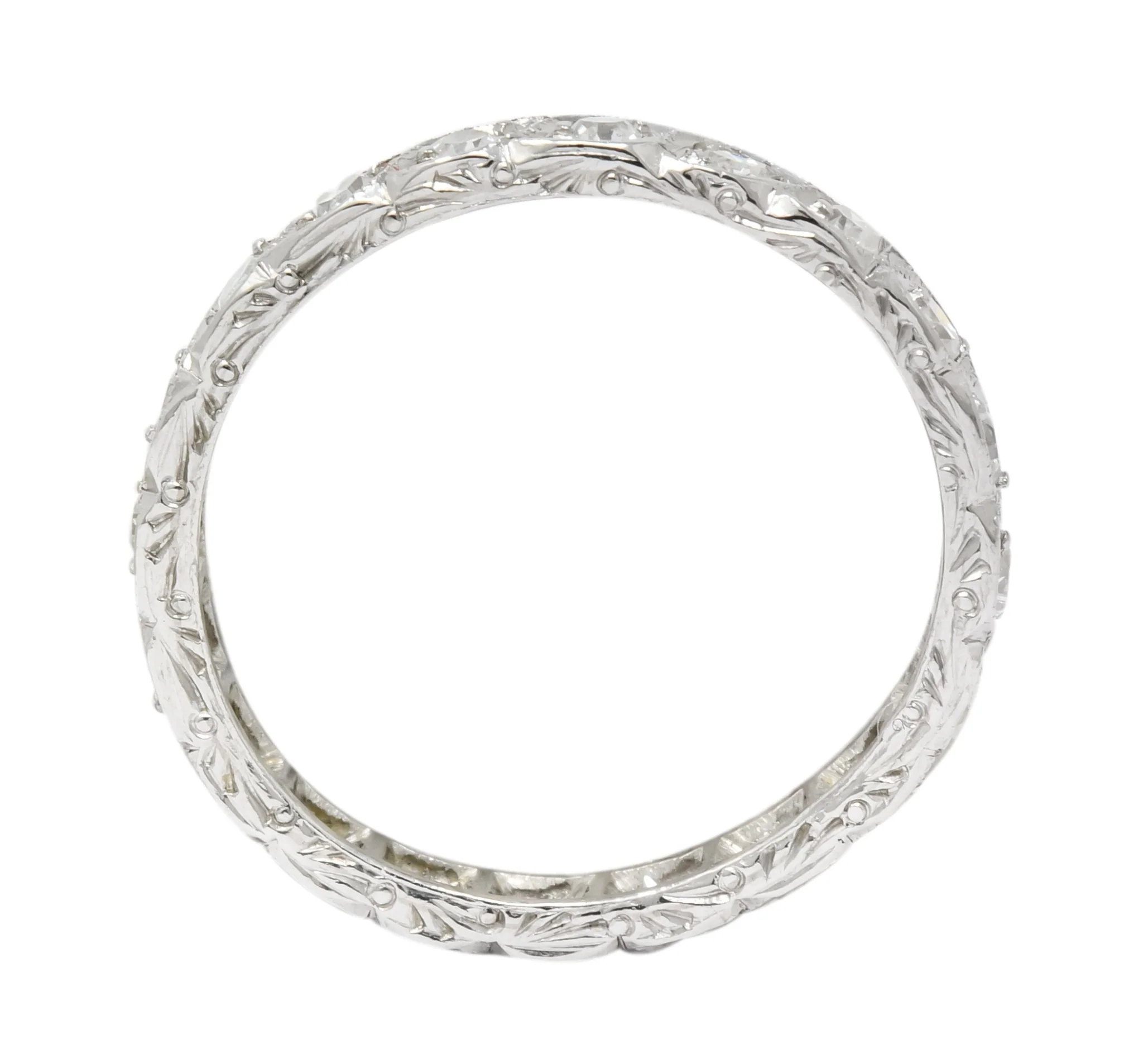 1930's Art Deco 0.40 CTW Diamond Platinum Eternity Band Ring - Image 5