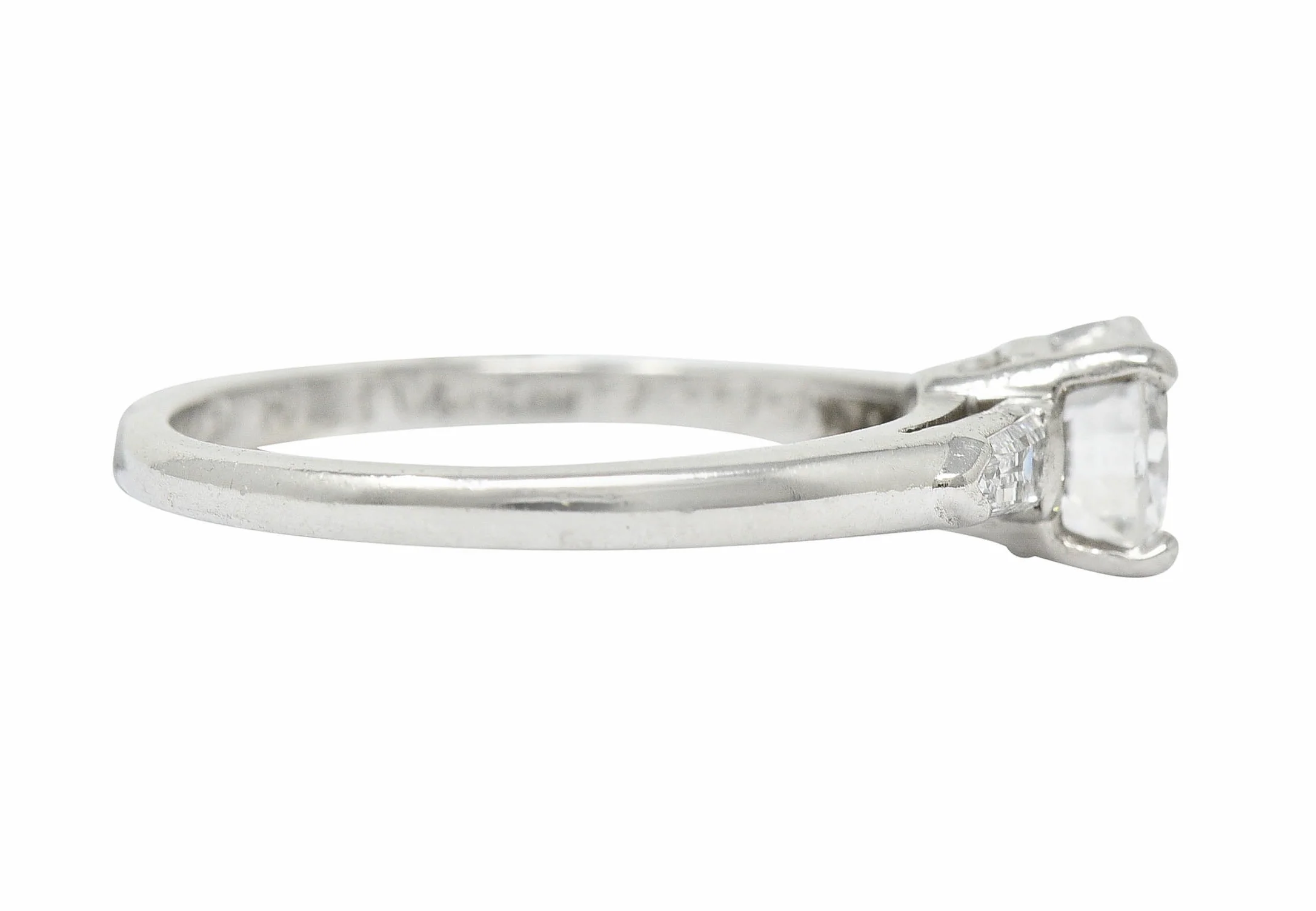 1930's Art Deco 0.91 CTW Diamond Platinum Engagement Ring GIA - Image 4