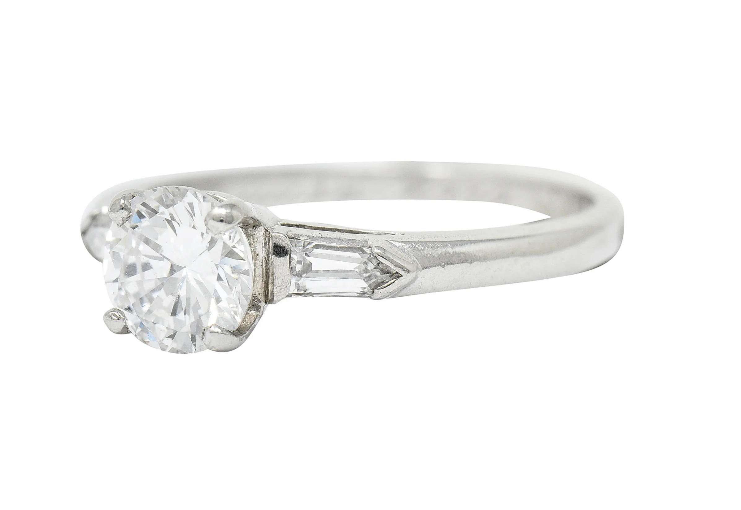 1930's Art Deco 0.91 CTW Diamond Platinum Engagement Ring GIA - Image 7