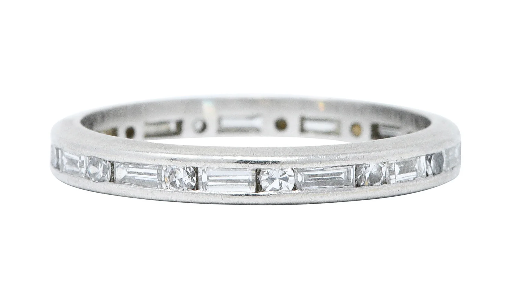 1930's Art Deco 1.00 CTW Diamond Platinum Eternity Band Ring - Image 2